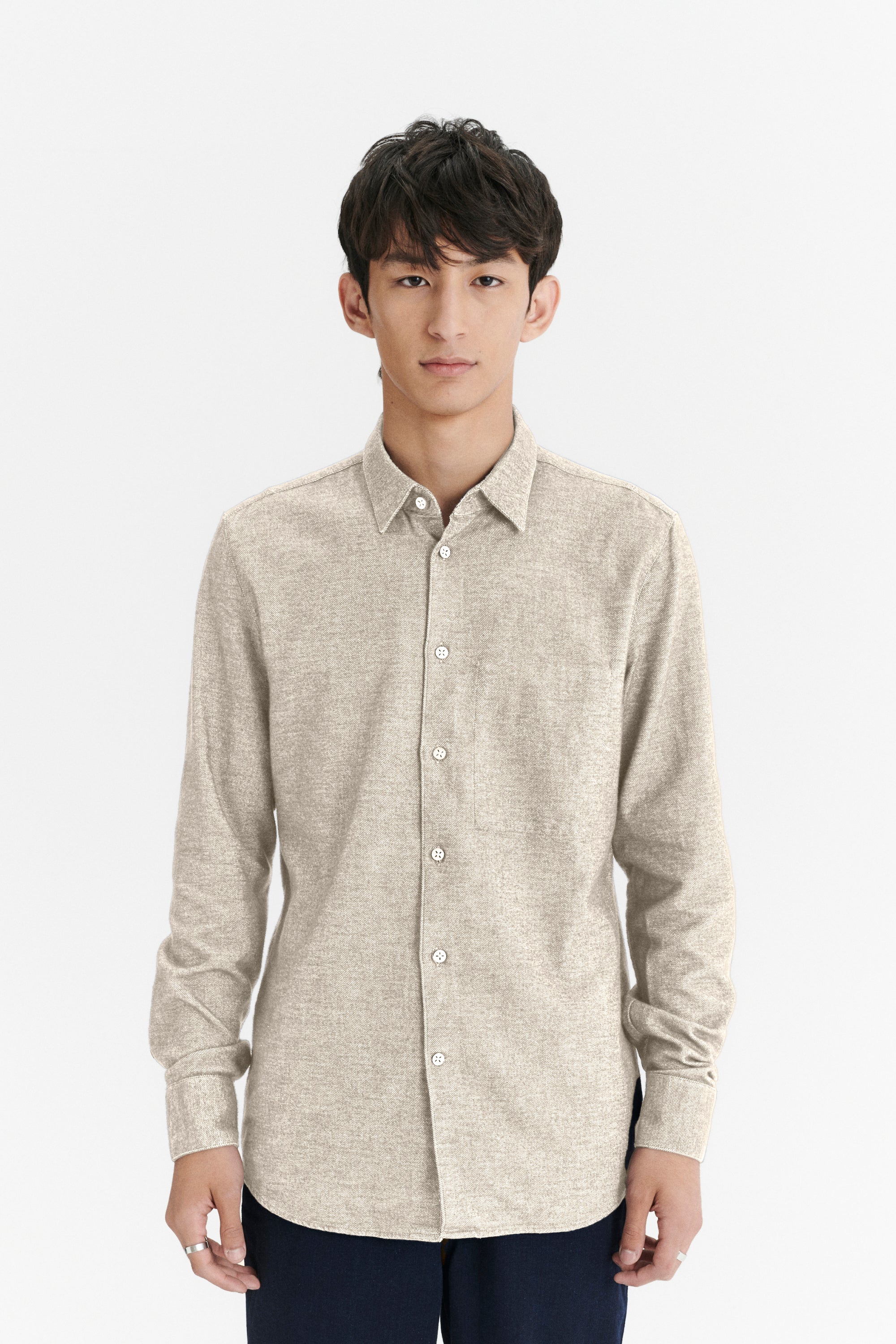 Feel Good Shirt in a Japanese Blend of Organic Cotton and Yak - Beige