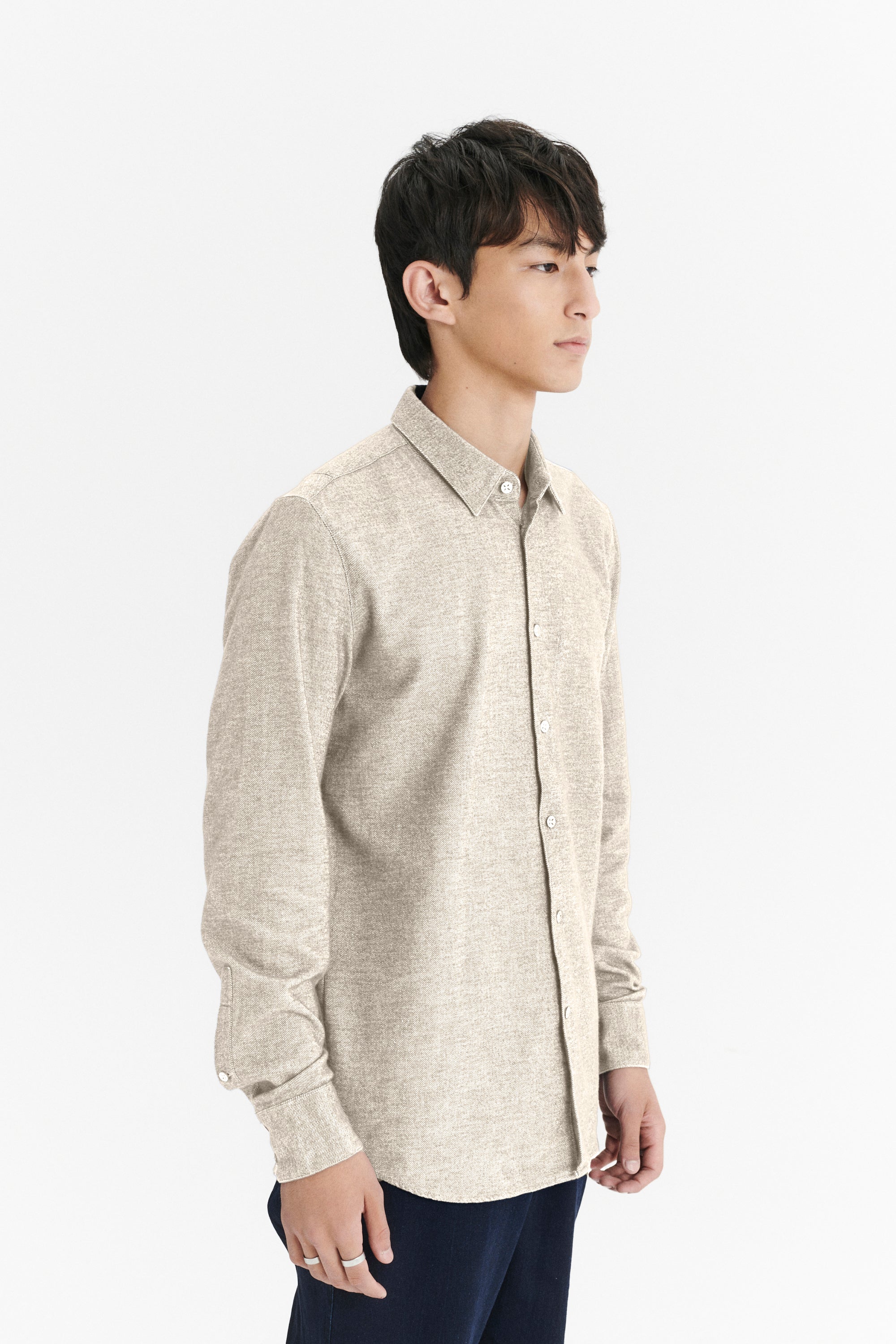 Feel Good Shirt in a Japanese Blend of Organic Cotton and Yak - Beige