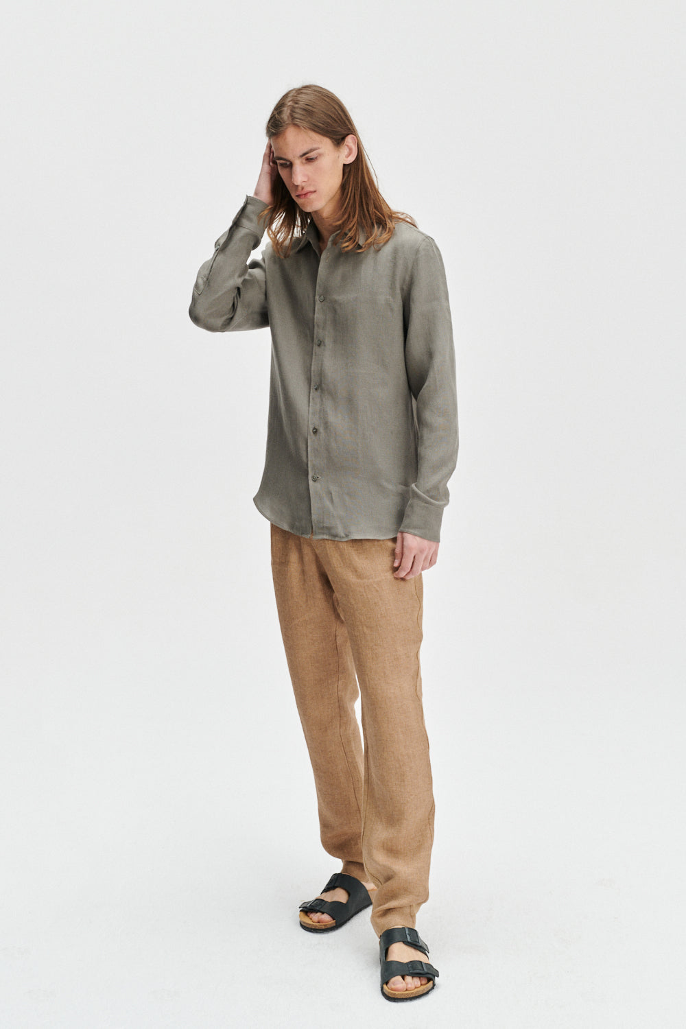Feel Good Shirt in the Finest Mud Grey Soft Feeling Italian Hemp - Online Exclusive