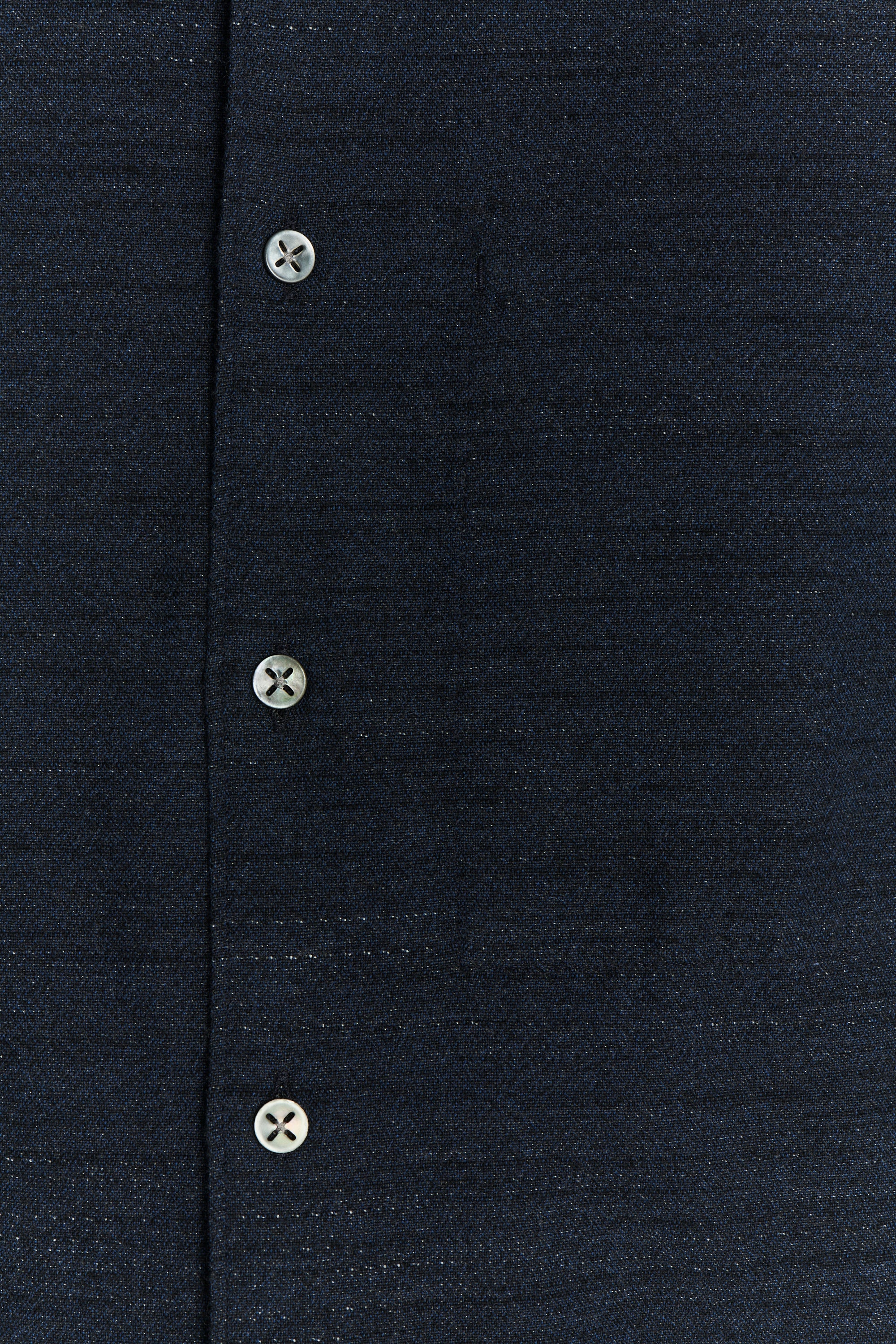 Feel Good Shirt in the Finest Navy Blue, Black and Grey Cotton and Wool