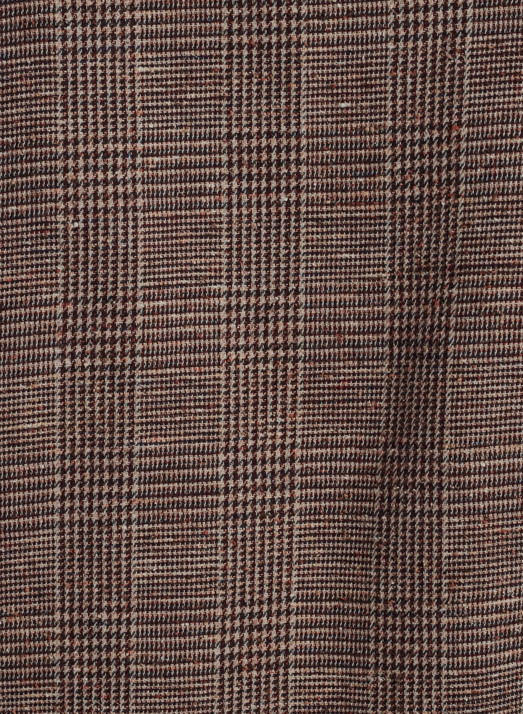 Feel Good Shirt in a Beige Brown Italian Cotton, Silk and Wool Blend with a Prince of Wales Pattern