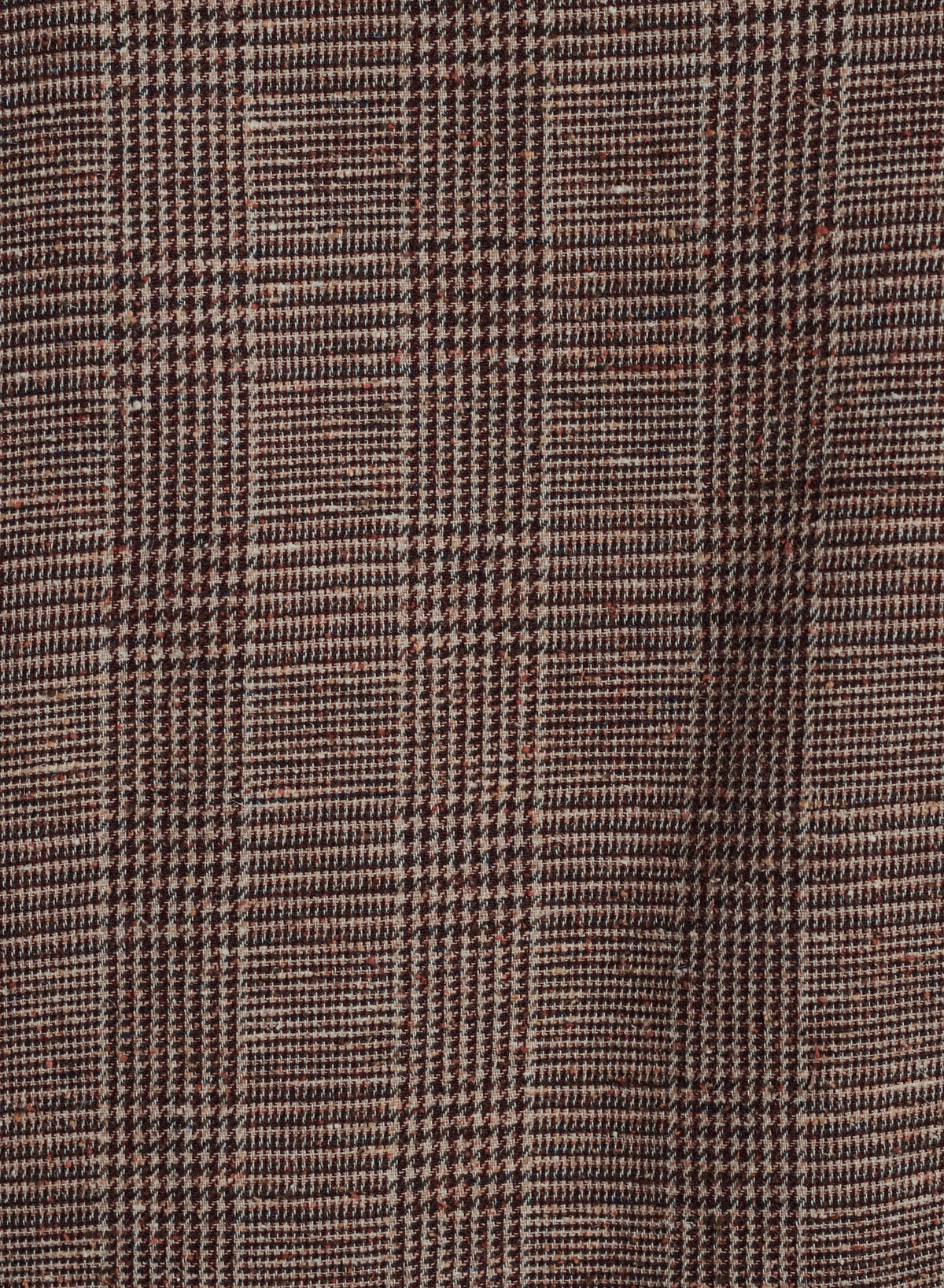 Feel Good Shirt in a Beige Brown Italian Cotton, Silk and Wool Blend with a Prince of Wales Pattern