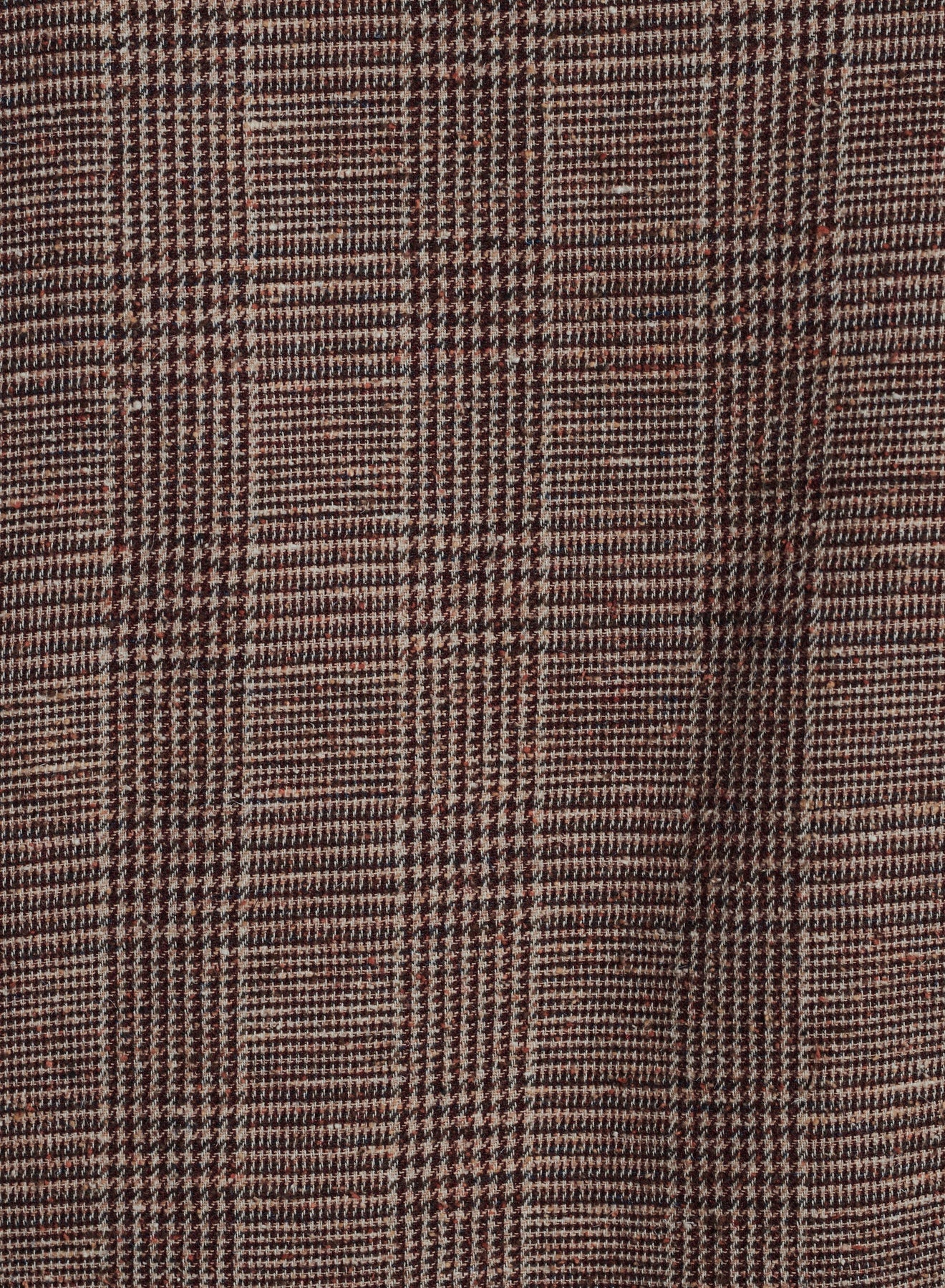Feel Good Shirt in a Beige Brown Italian Cotton, Silk and Wool Blend with a Prince of Wales Pattern