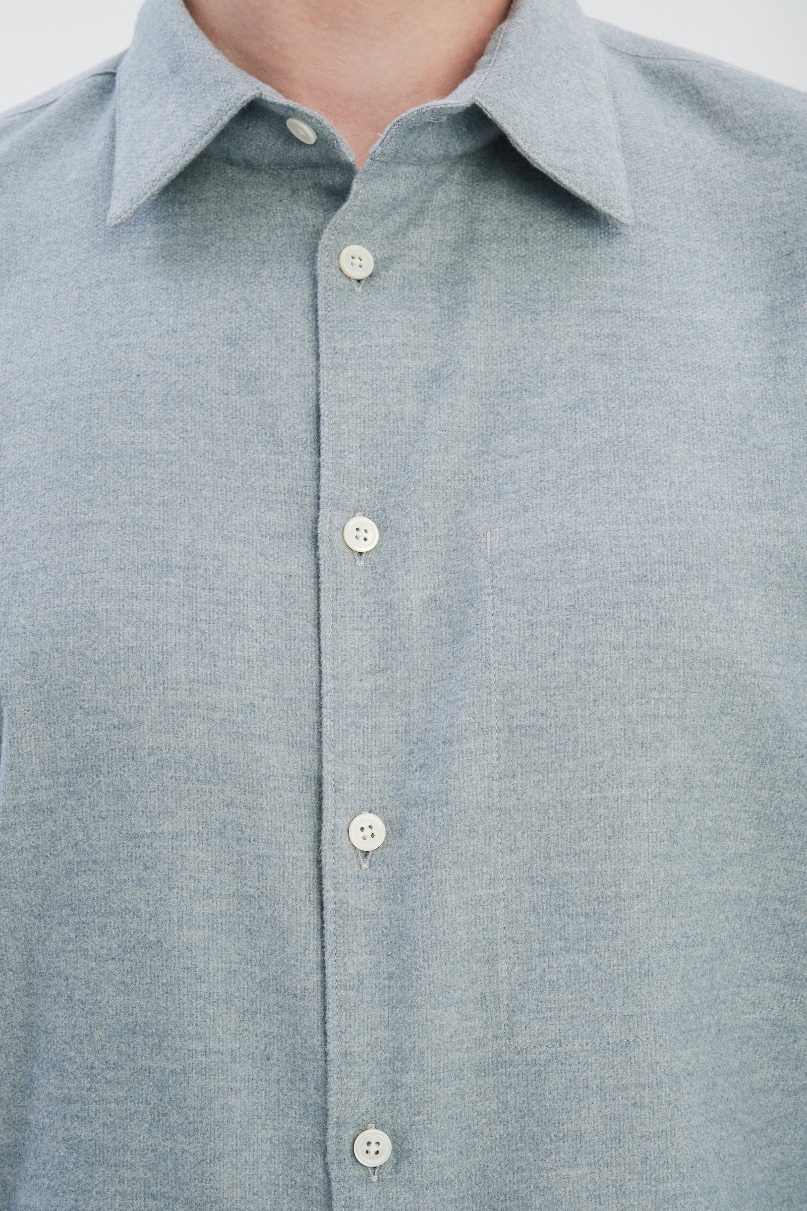 Feel Good Shirt in the Finest Light Grey Blue Italian Cotton
