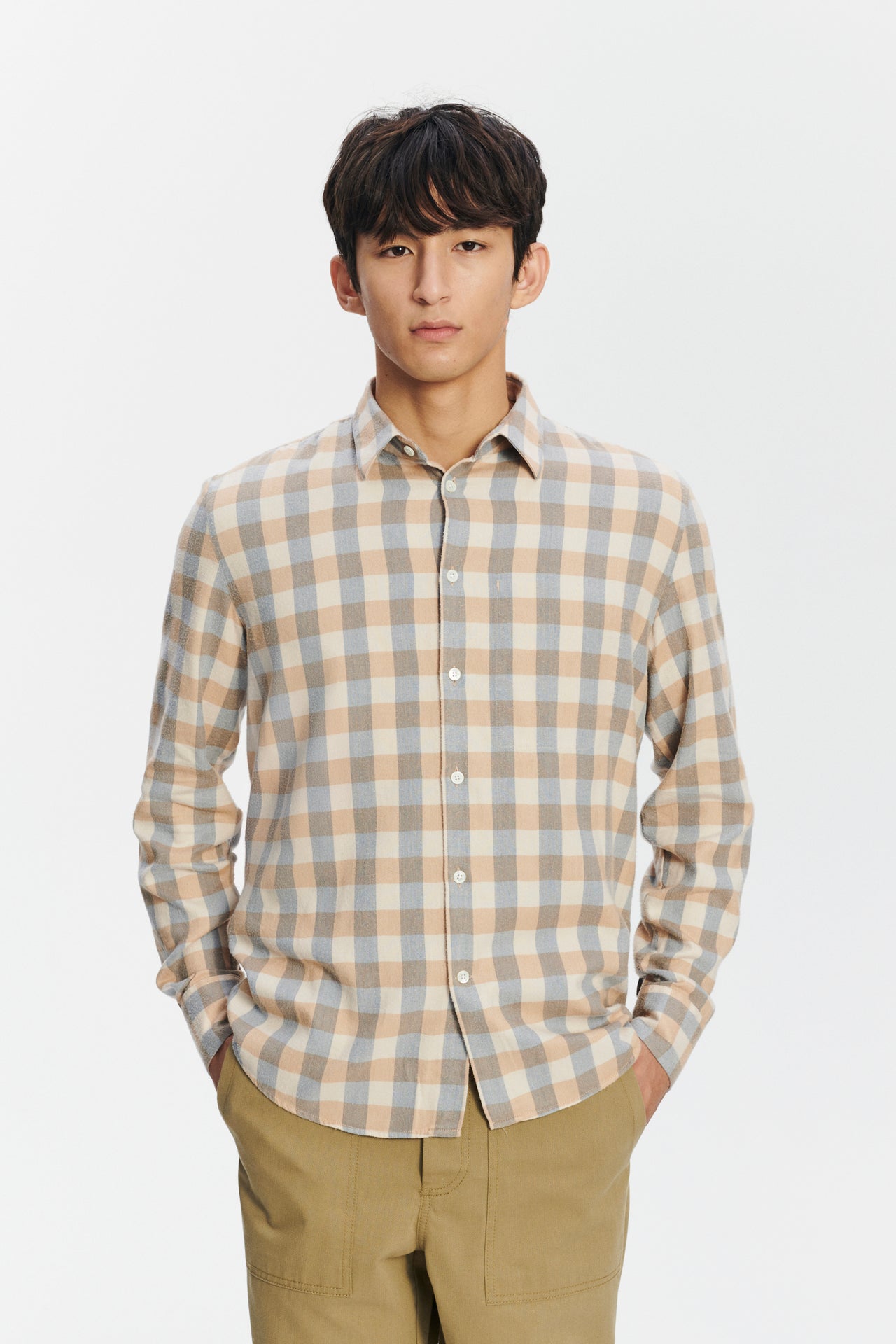 Feel Good Shirt in a Checkered Soft and Silky Italian Lyocell and Organic Cotton Flannel