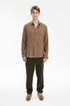 Feel Good Shirt in the Finest Taupe Brown Melange Italian Cotton Flannel