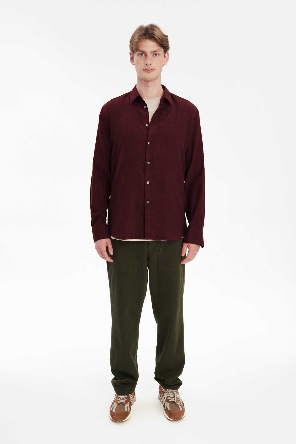 Feel Good Shirt in a Wine Recycled Structural Flannel