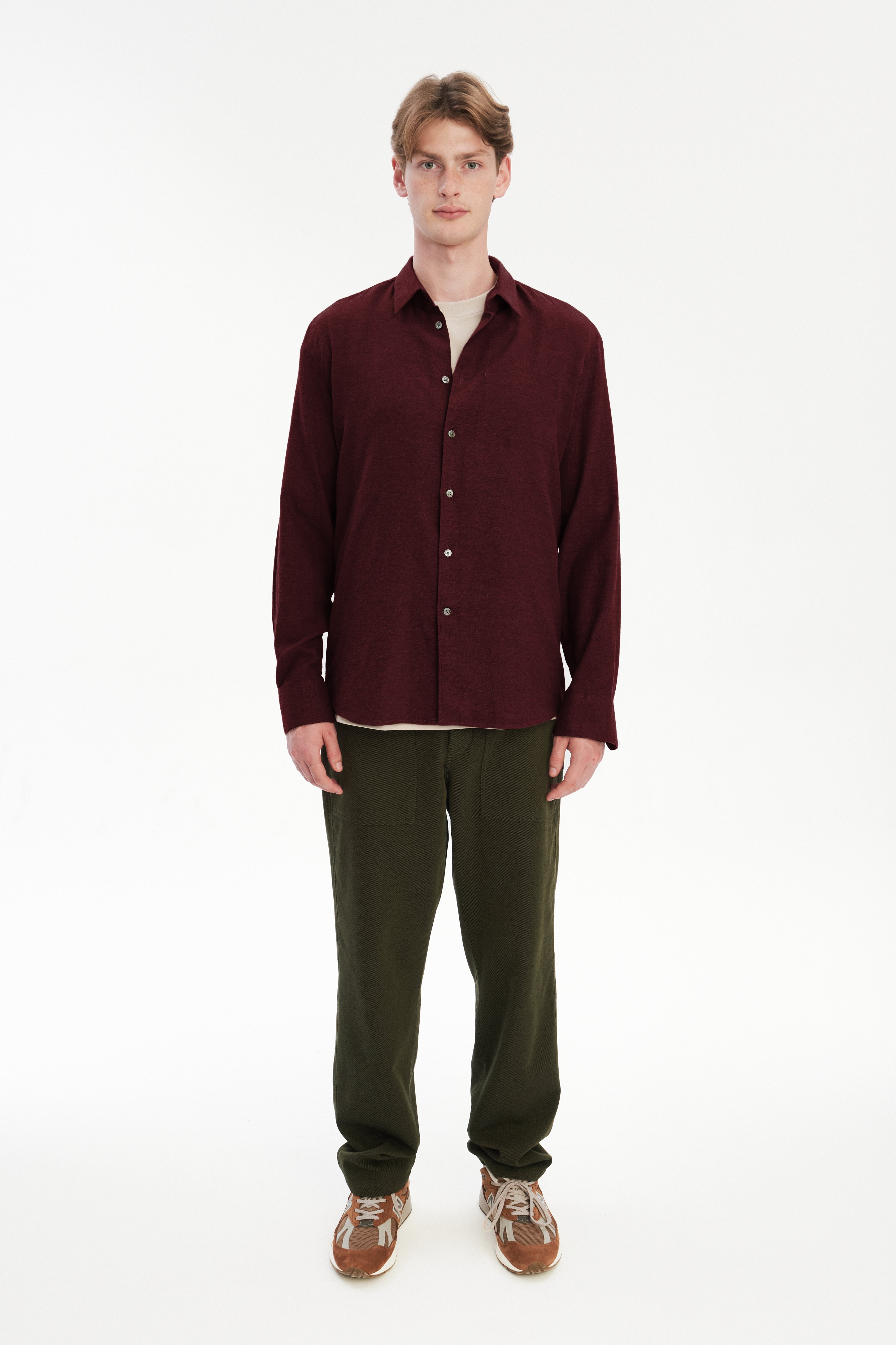 Feel Good Shirt in a Wine Recycled Structural Flannel