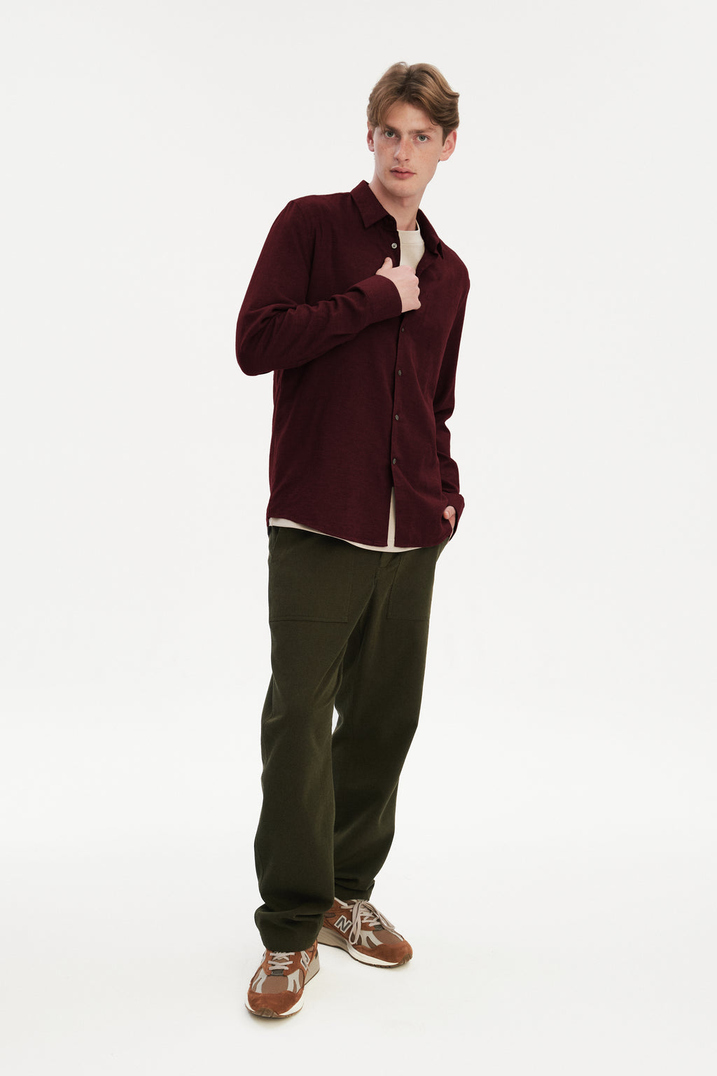 Feel Good Shirt in a Wine Recycled Structural Flannel