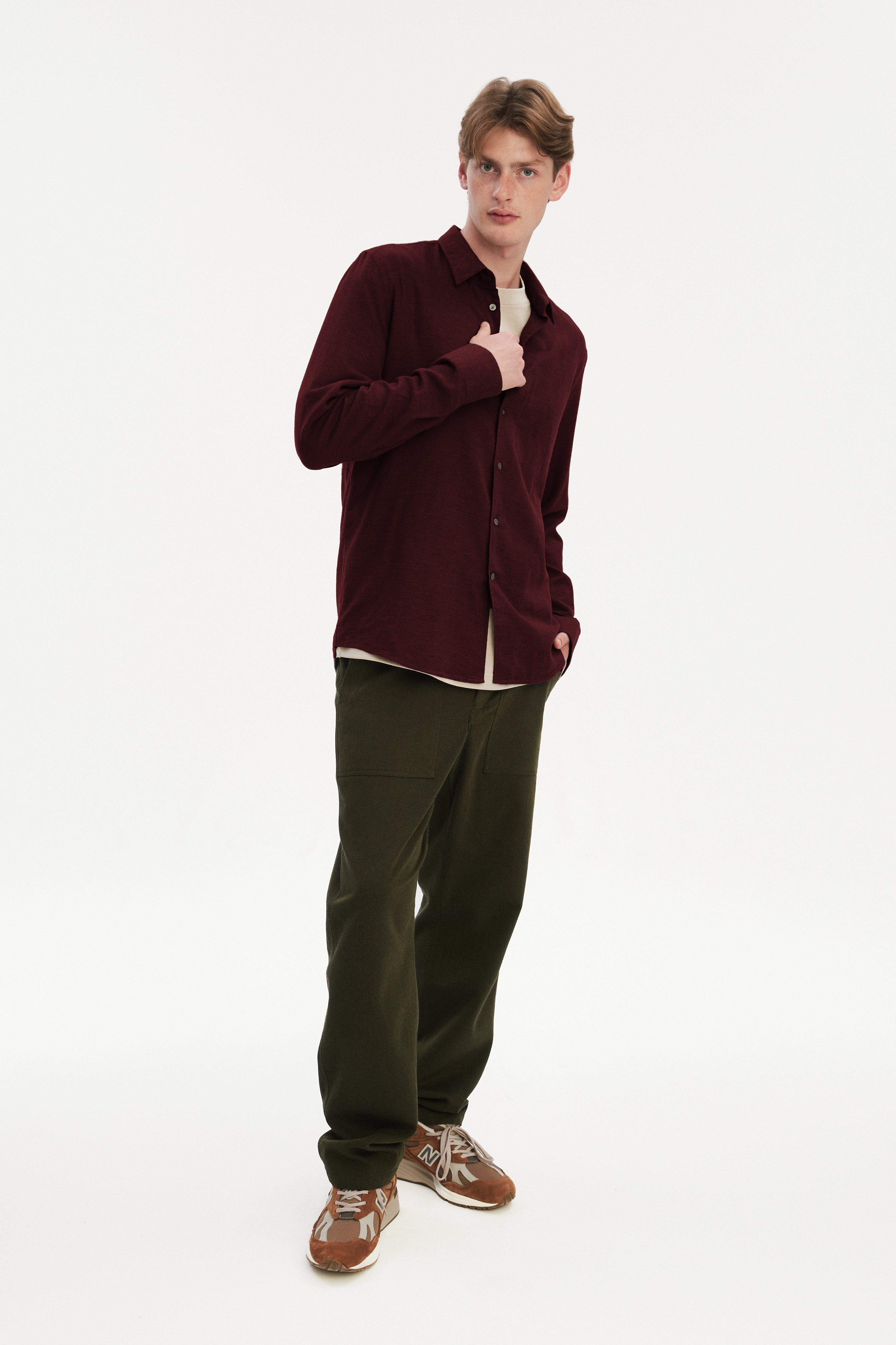 Feel Good Shirt in a Wine Recycled Structural Flannel