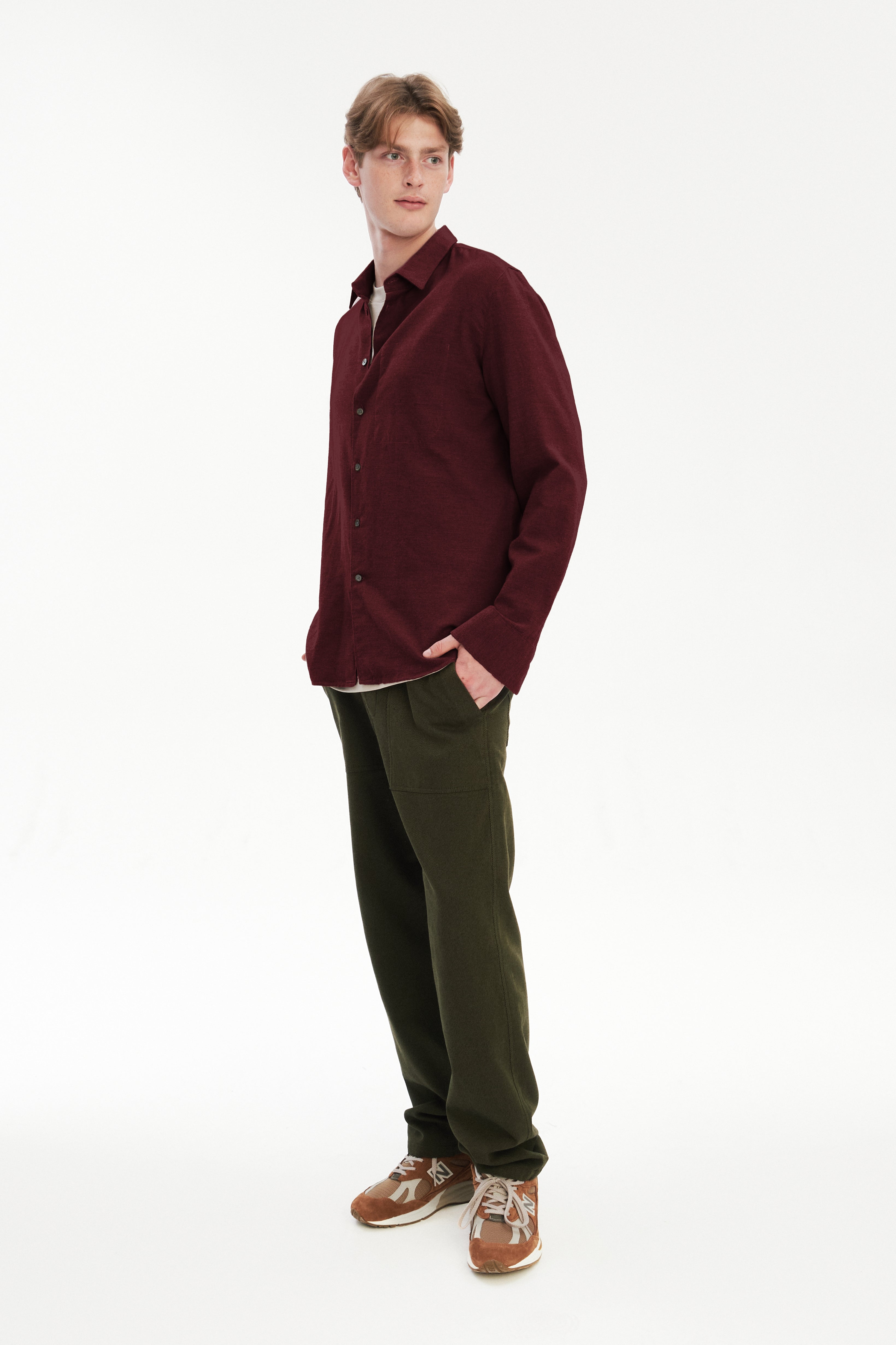 Feel Good Shirt in a Wine Recycled Structural Flannel