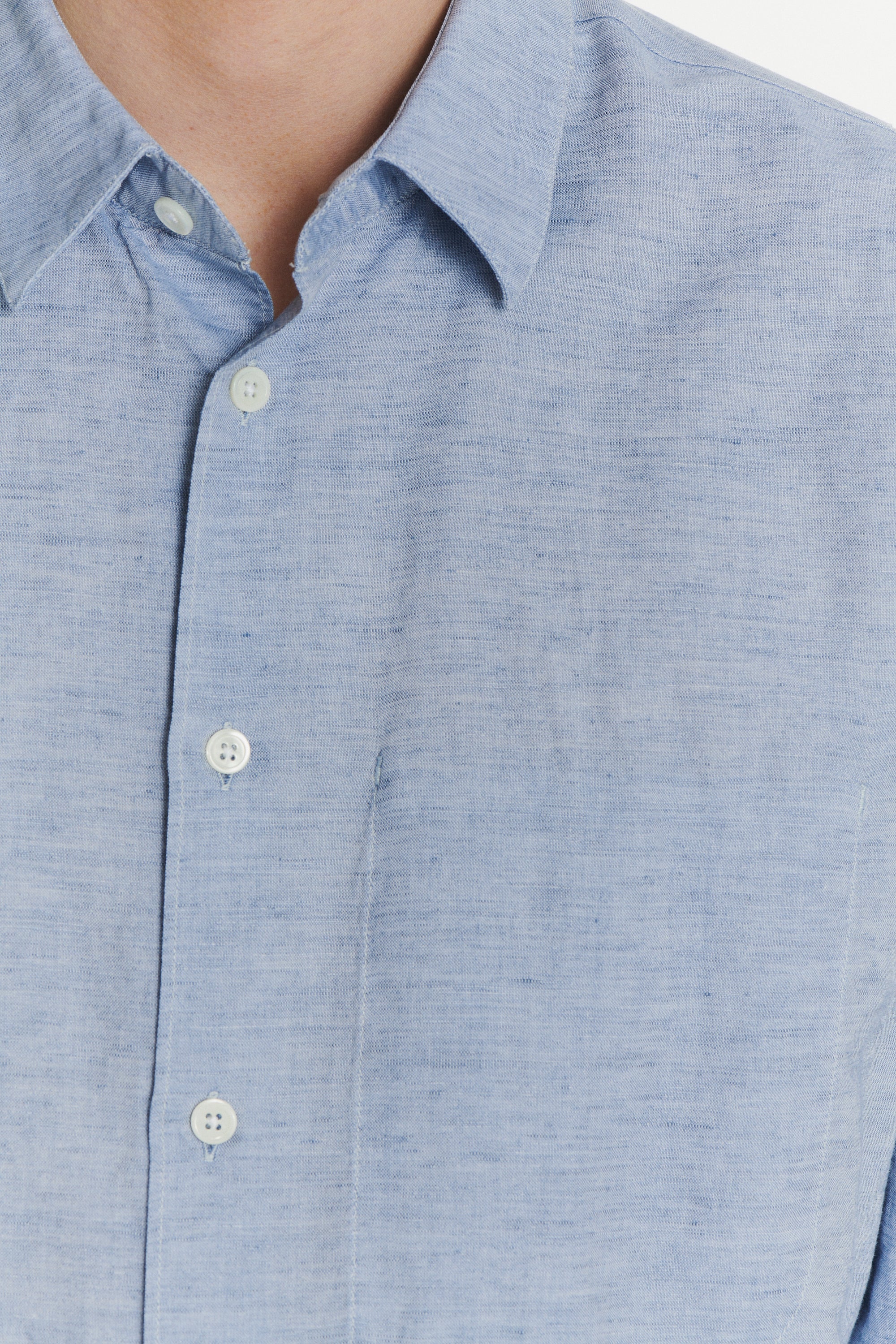 Feel Good Shirt in the Finest Soft Blue Italian Cotton and Linen
