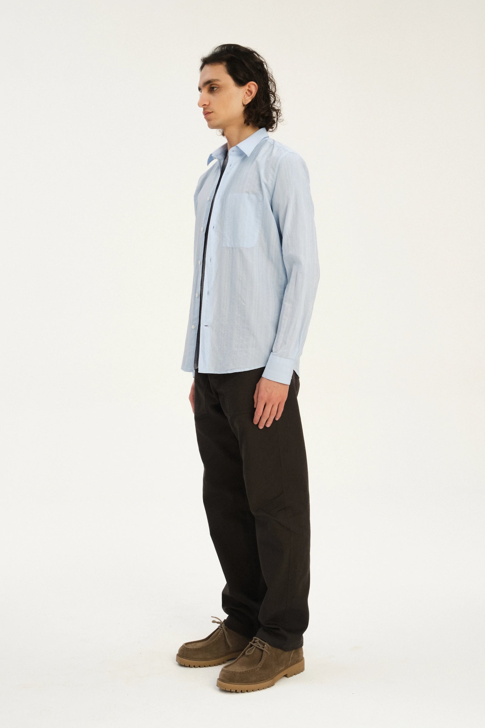 Feel Good Shirt in the Finest Pale Sky Blue Italian Cotton
