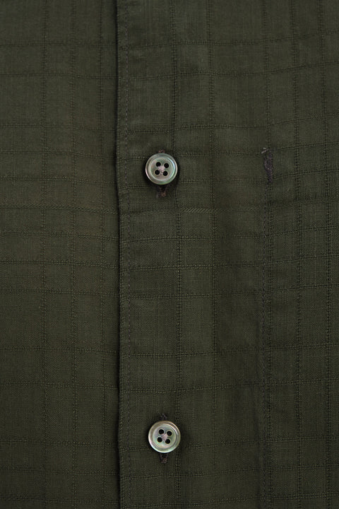 Feel Good Shirt in an Airy Forest Green Structural Italian Cotton - Exclusive