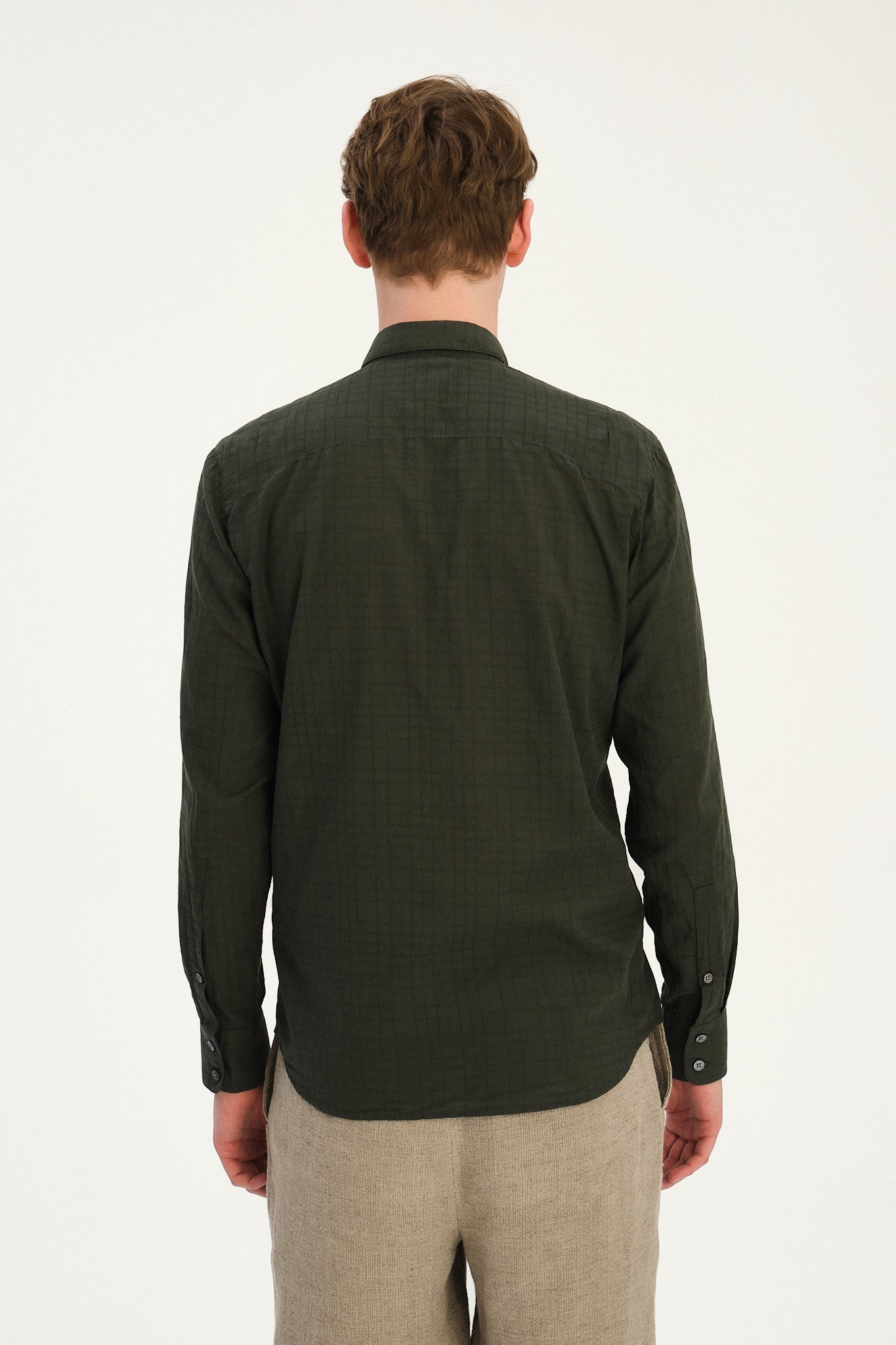 Feel Good Shirt in an Airy Forest Green Italian Cotton - Exclusive