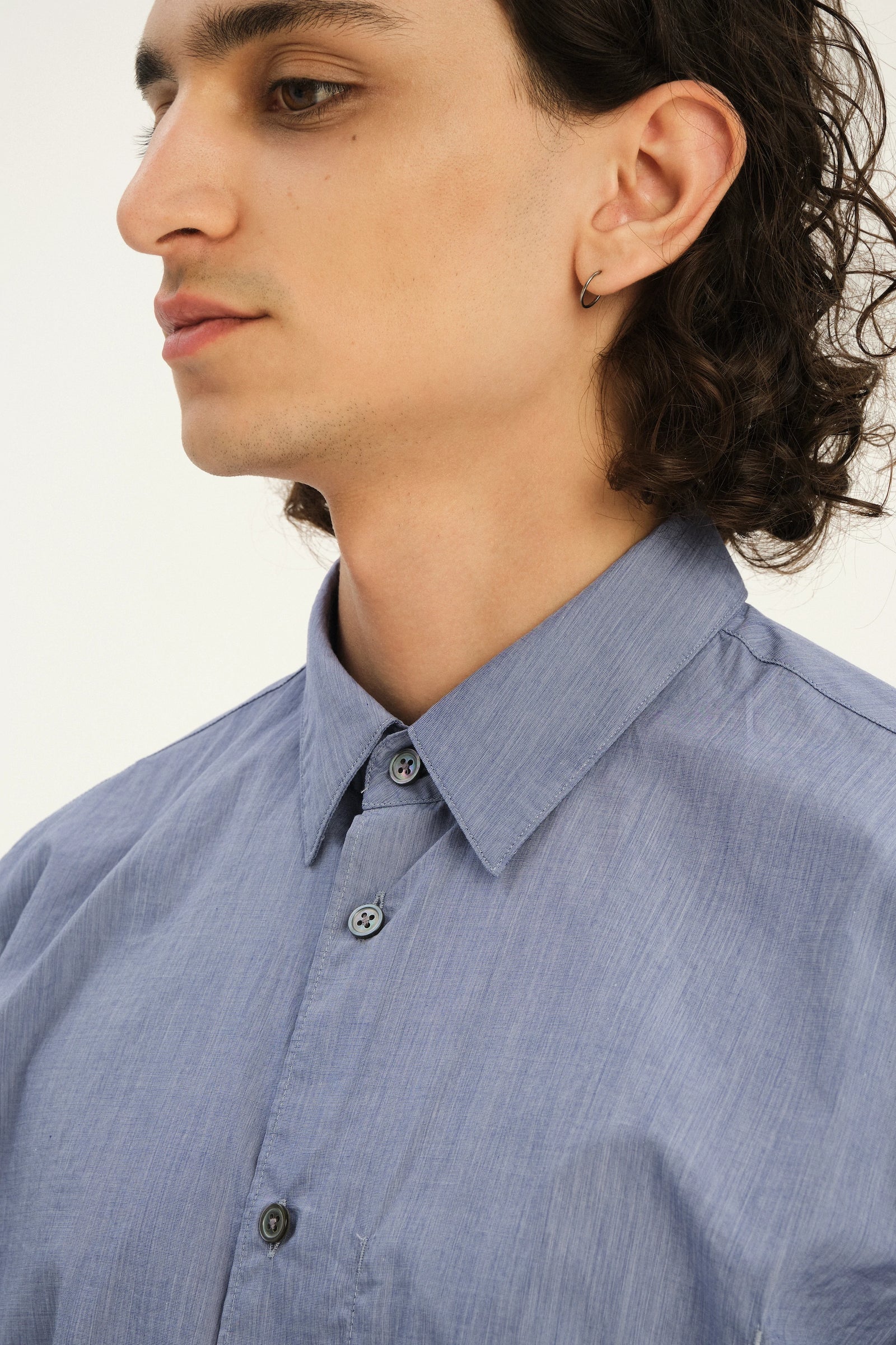 Feel Good Shirt in the Finest Grey Blue Italian Cotton
