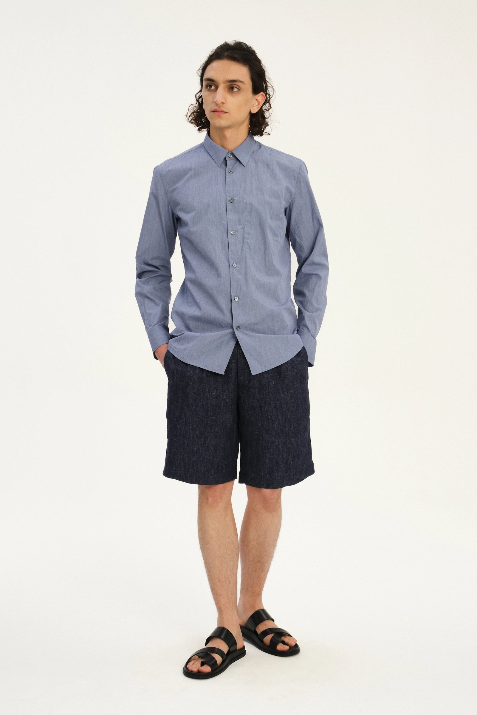 Feel Good Shirt in the Finest Grey Blue Italian Cotton