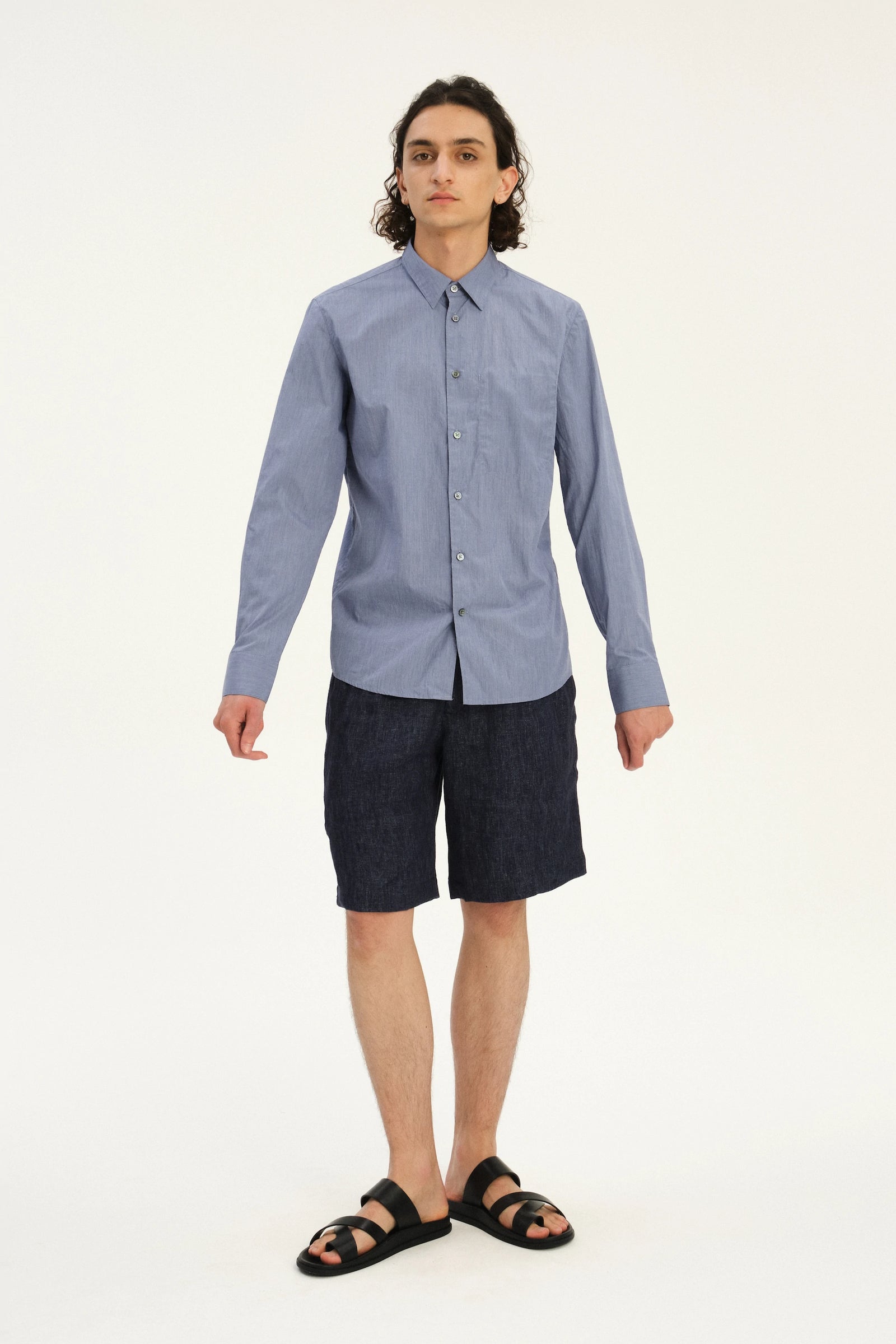 Feel Good Shirt in the Finest Grey Blue Italian Cotton