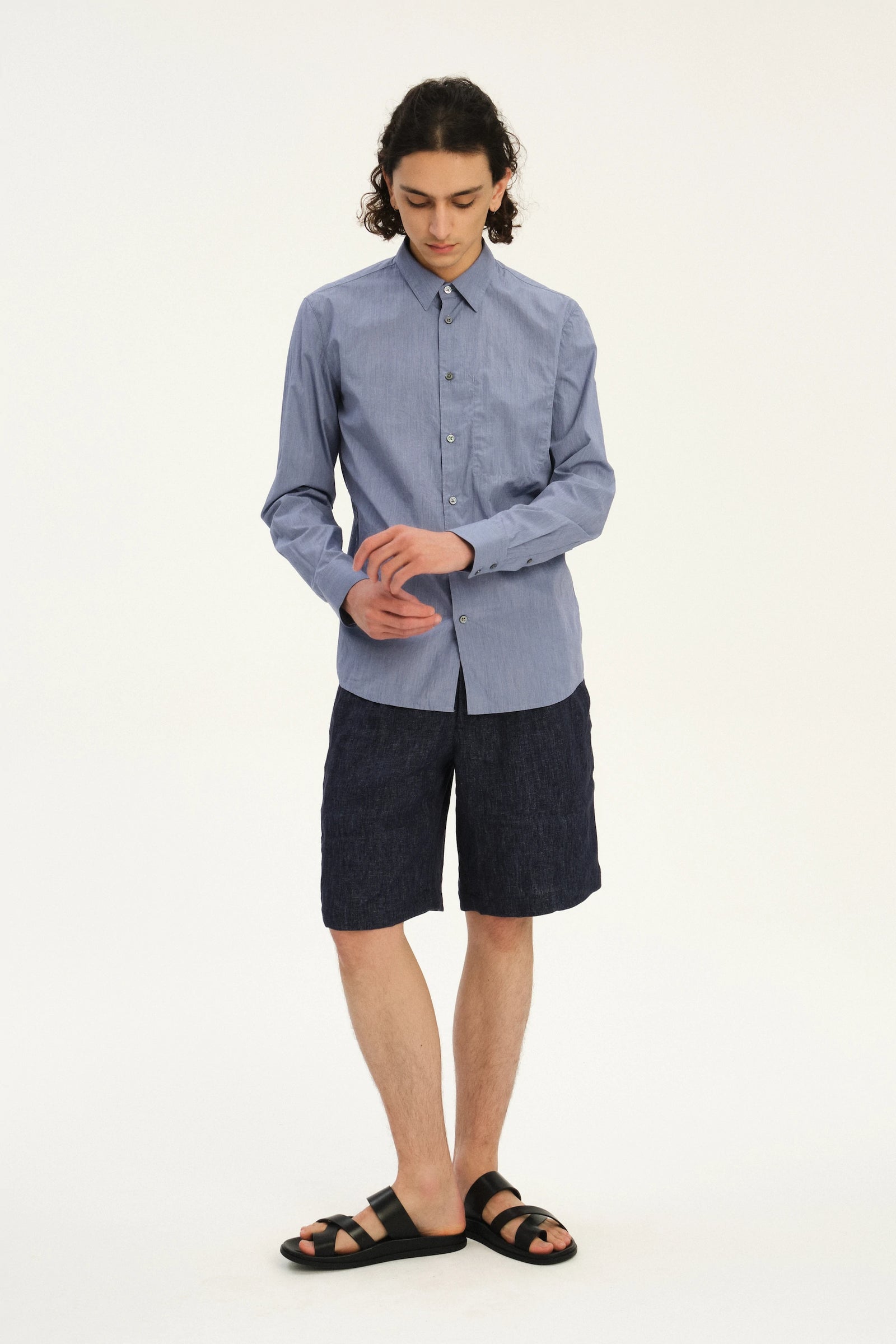 Feel Good Shirt in the Finest Grey Blue Italian Cotton
