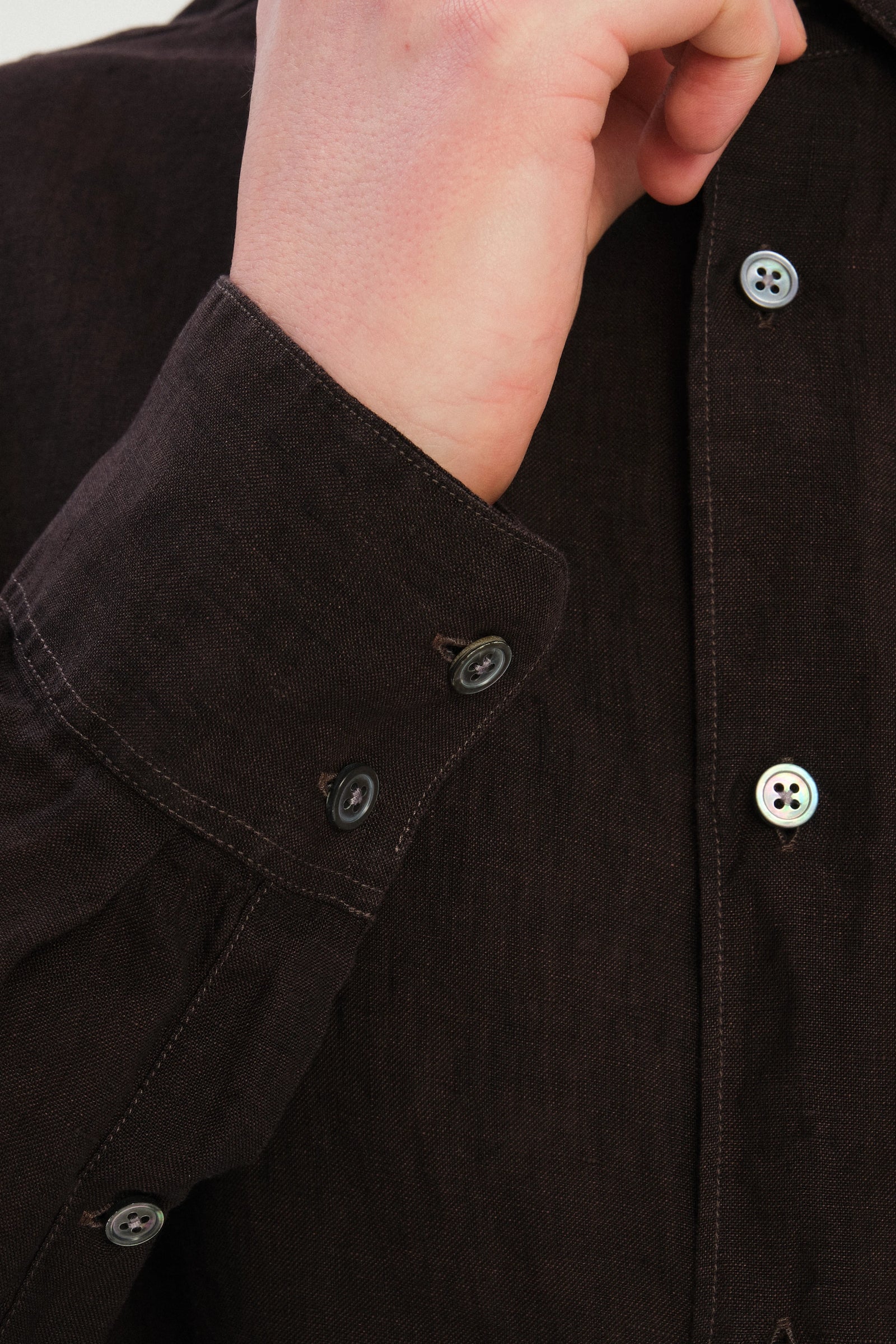 Feel Good Shirt in a Deep Chocolate Brown Italian Linen