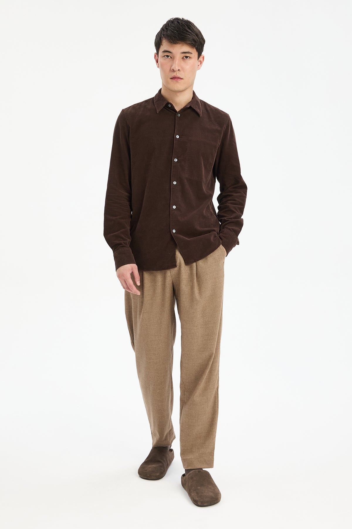 Feel Good Shirt in Brown Italian Cashmere Cord