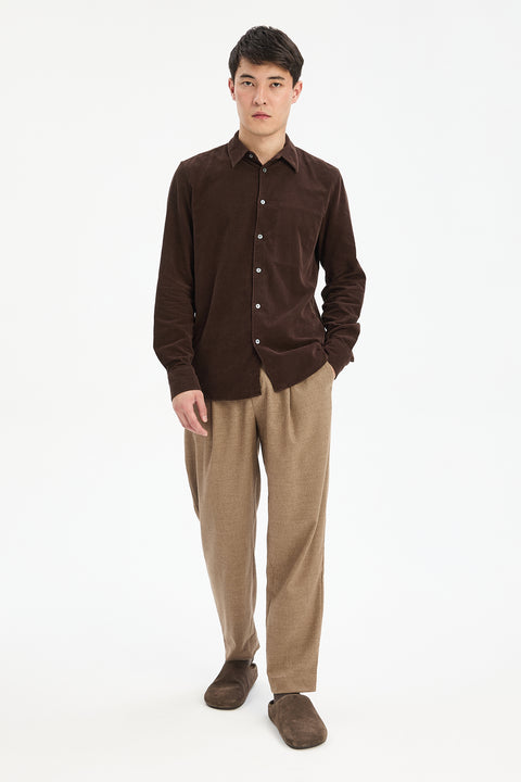 Feel Good Shirt in Brown Italian Cashmere Cord