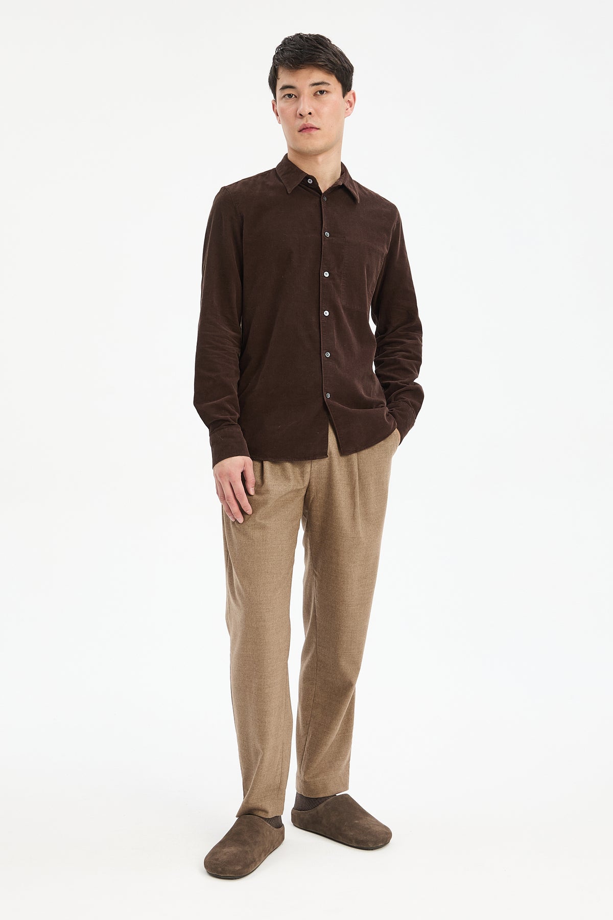 Feel Good Shirt in Brown Italian Cashmere Cord
