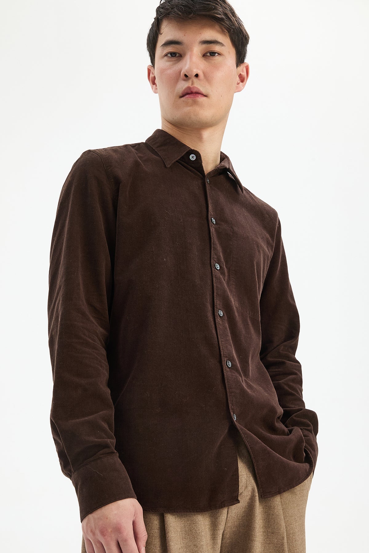 Feel Good Shirt in Brown Italian Cashmere Cord