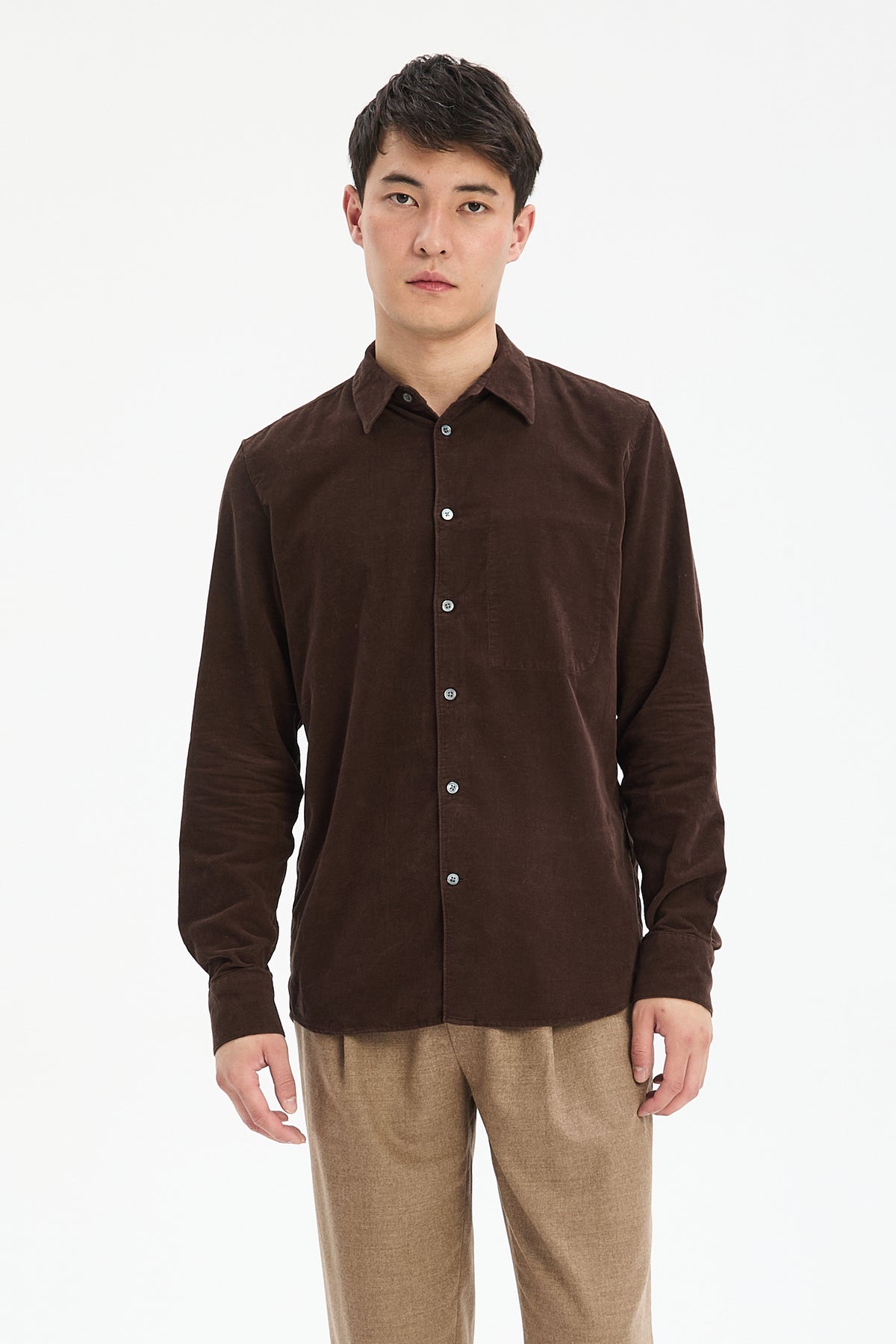 Feel Good Shirt in Brown Italian Cashmere Cord