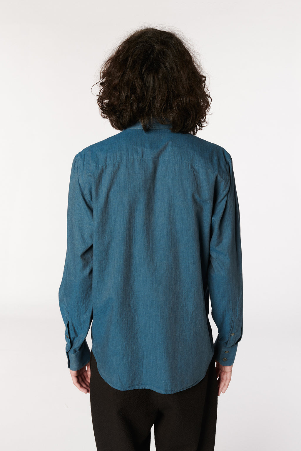 Feel Good Shirt in the Finest Sapphire Blue Fine Herringbone Soft Italian Cotton Flannel