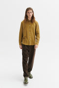 Feel Good Shirt in the Finest Ochre Yellow Fine Herringbone Soft Italian Giza 87 Cotton Flannel