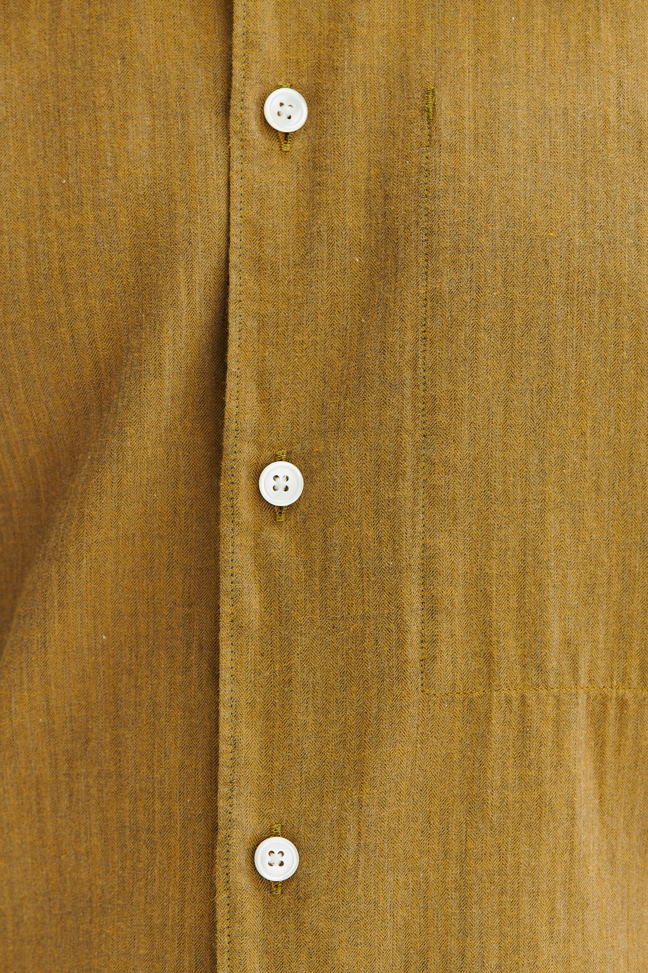 Feel Good Shirt in the Finest Ochre Yellow Fine Herringbone Soft Italian Giza 87 Cotton Flannel