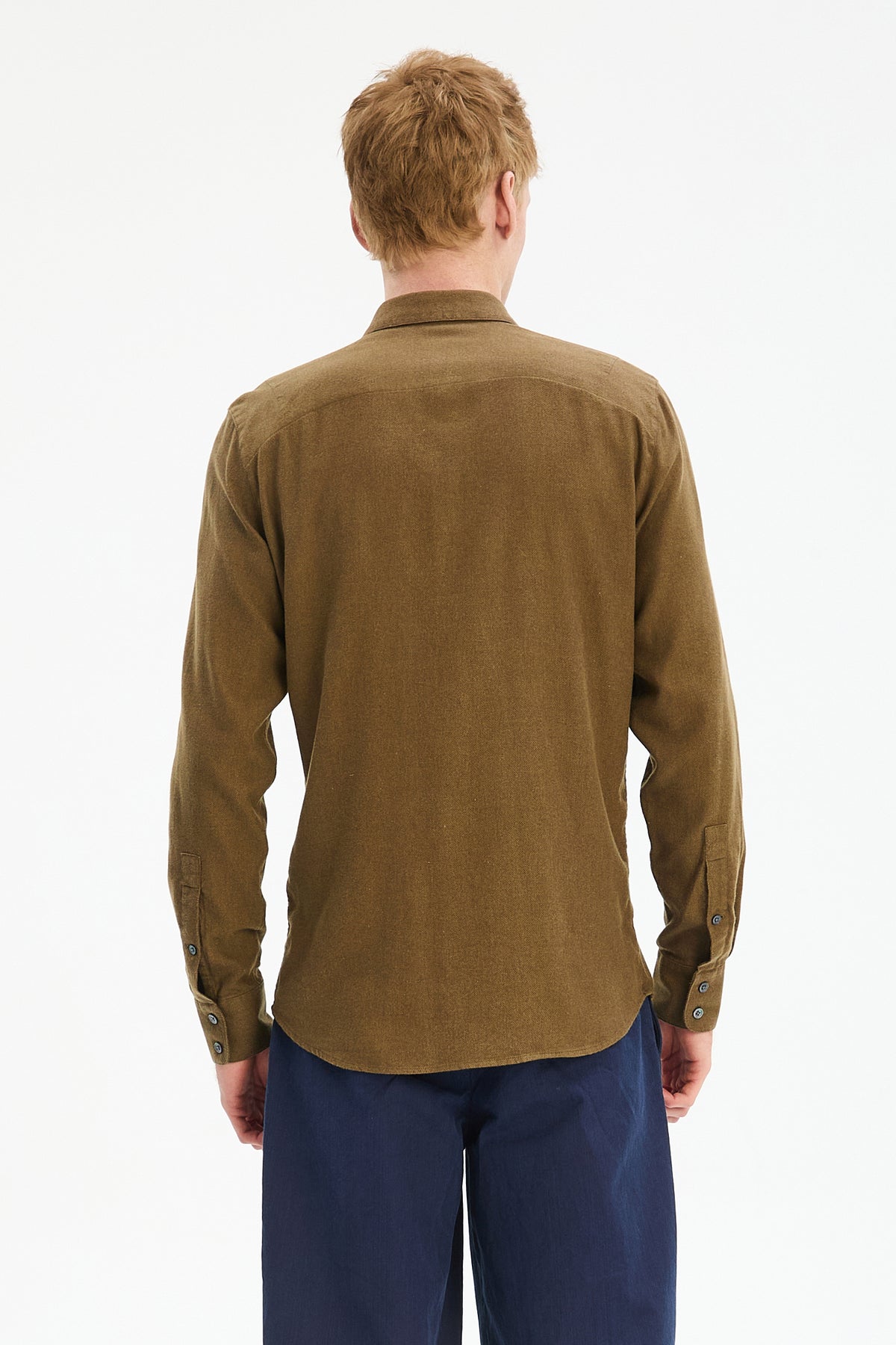 Feel Good Shirt in Ligurian Olive Italian Flannel