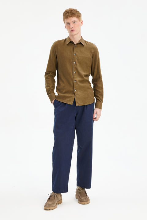 Feel Good Shirt in Ligurian Olive Italian Flannel