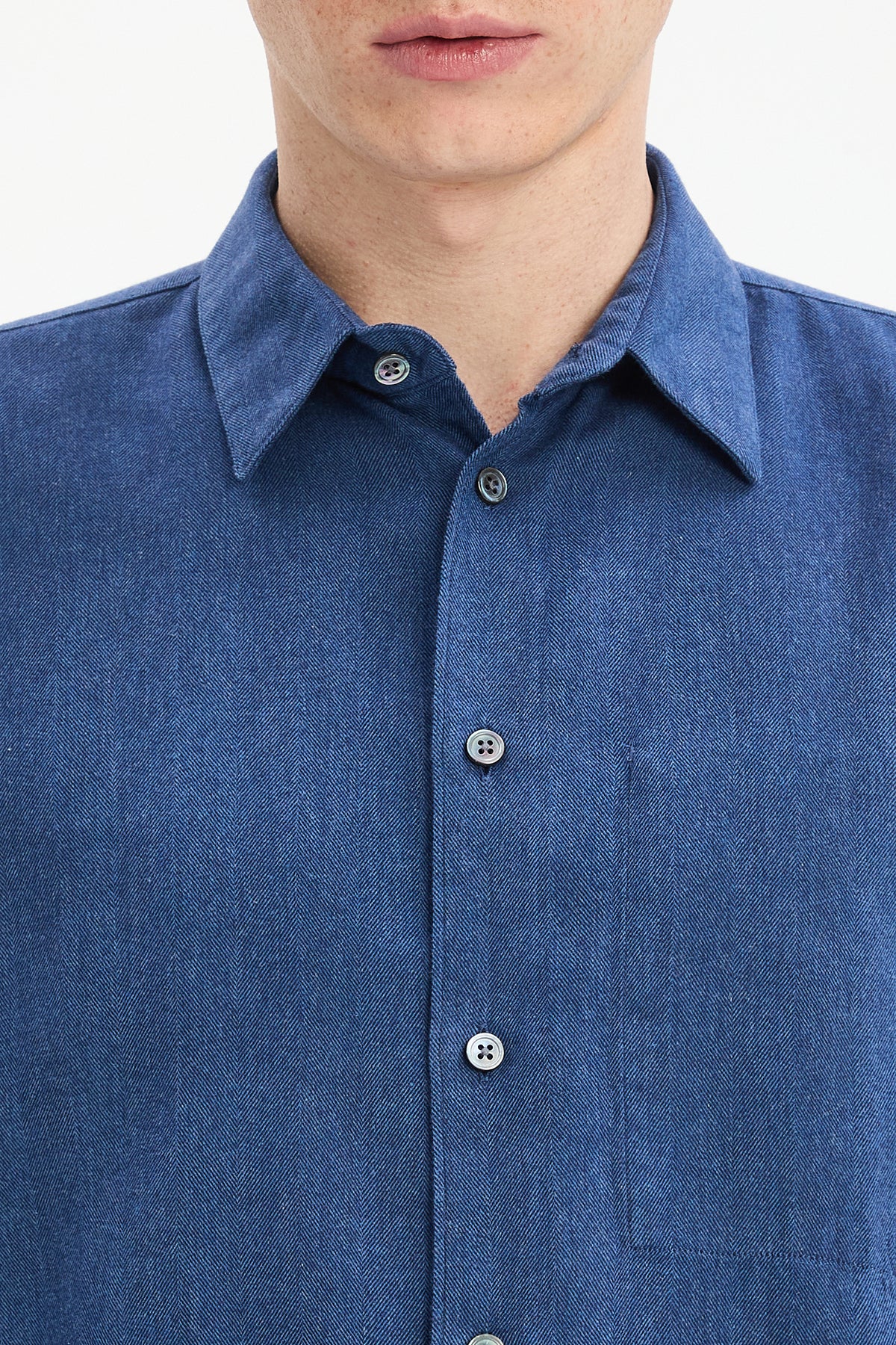 Feel Good Shirt in Cobalt Blue Organic Cotton and Tencel