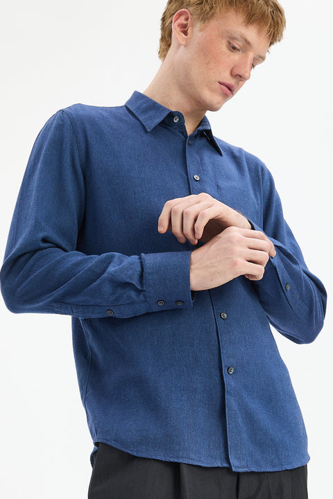 Feel Good Shirt in Cobalt Blue Organic Cotton and Tencel