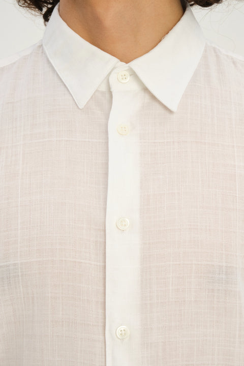 Feel Good Shirt in an Airy White Structural Italian Cotton