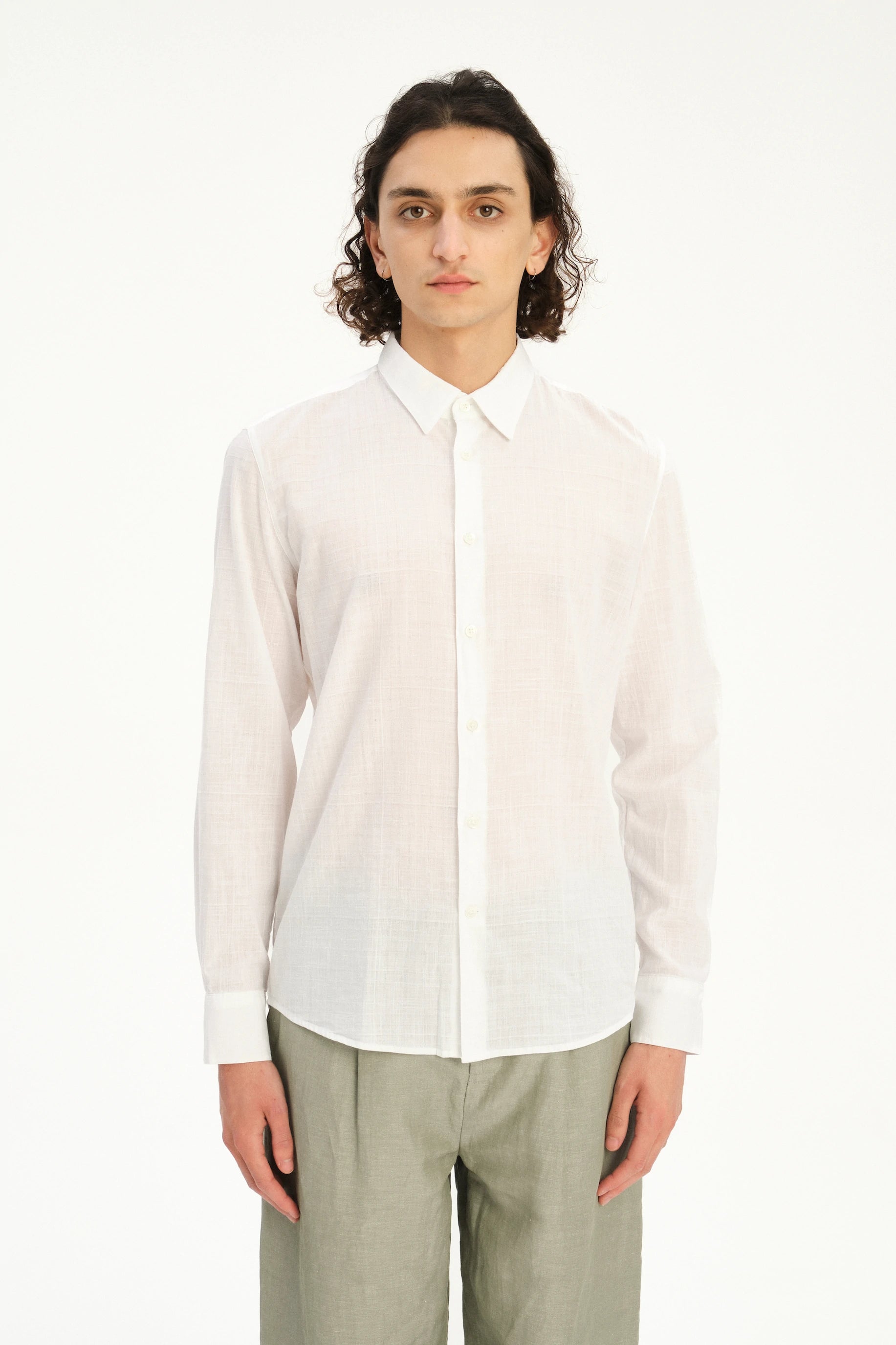 Feel Good Shirt in a White Structural Fabric