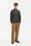 Feel Good Shirt in Anthracite Silky Italian Lyocell and Organic Cotton Flannel