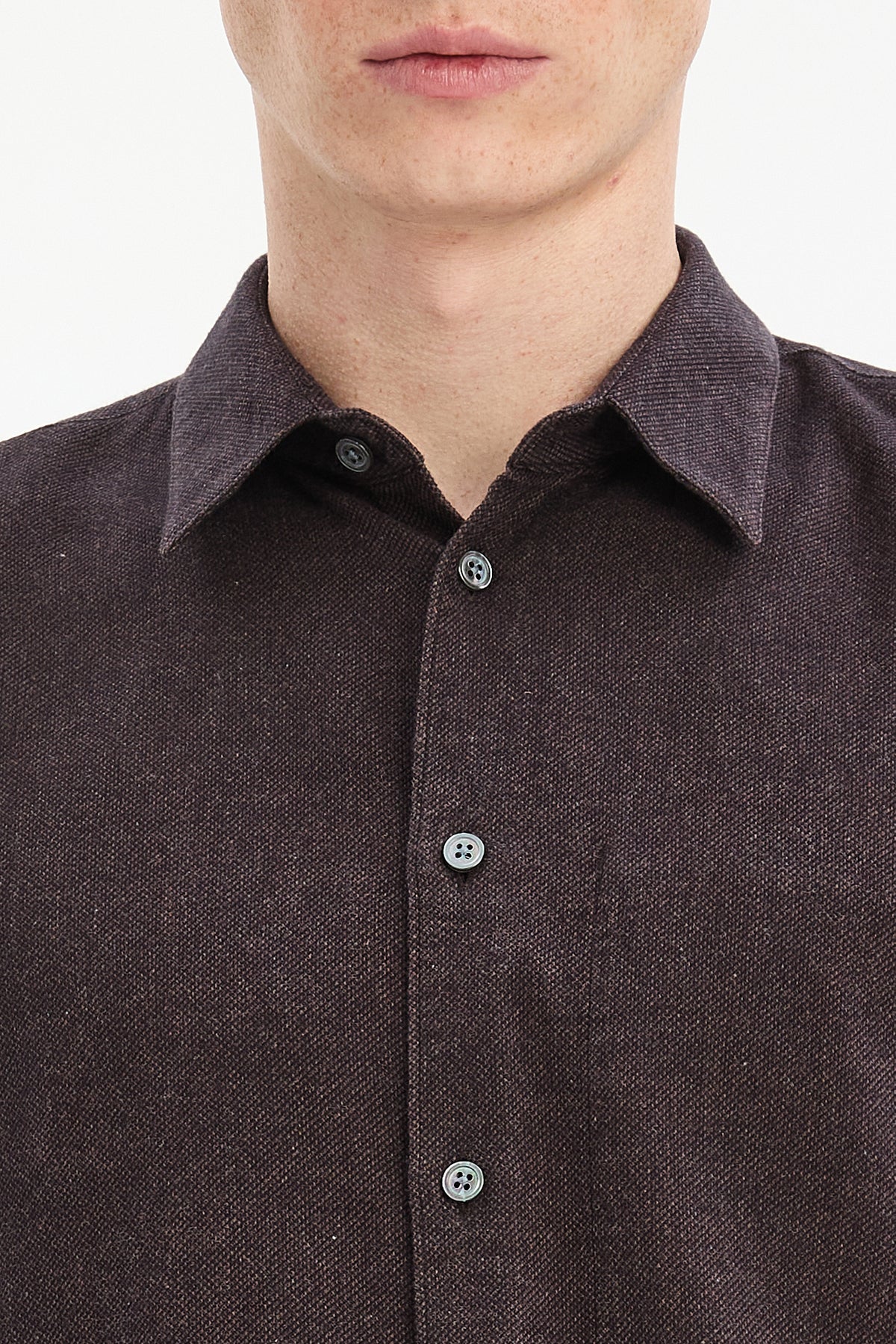 Feel Good Shirt in Brown Organic Cotton and Tencel