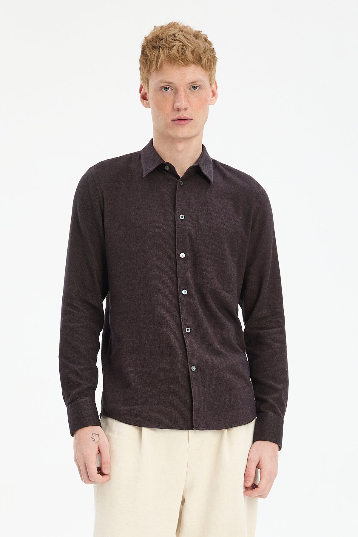Feel Good Shirt in Brown Organic Cotton and Tencel