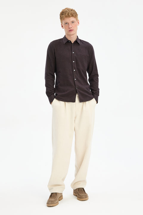 Feel Good Shirt in Brown Organic Cotton and Tencel