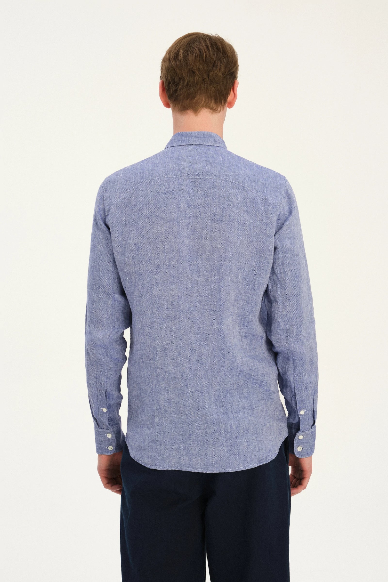 Feel Good Shirt in The Finest Deep Blue Chunky Italian Linen