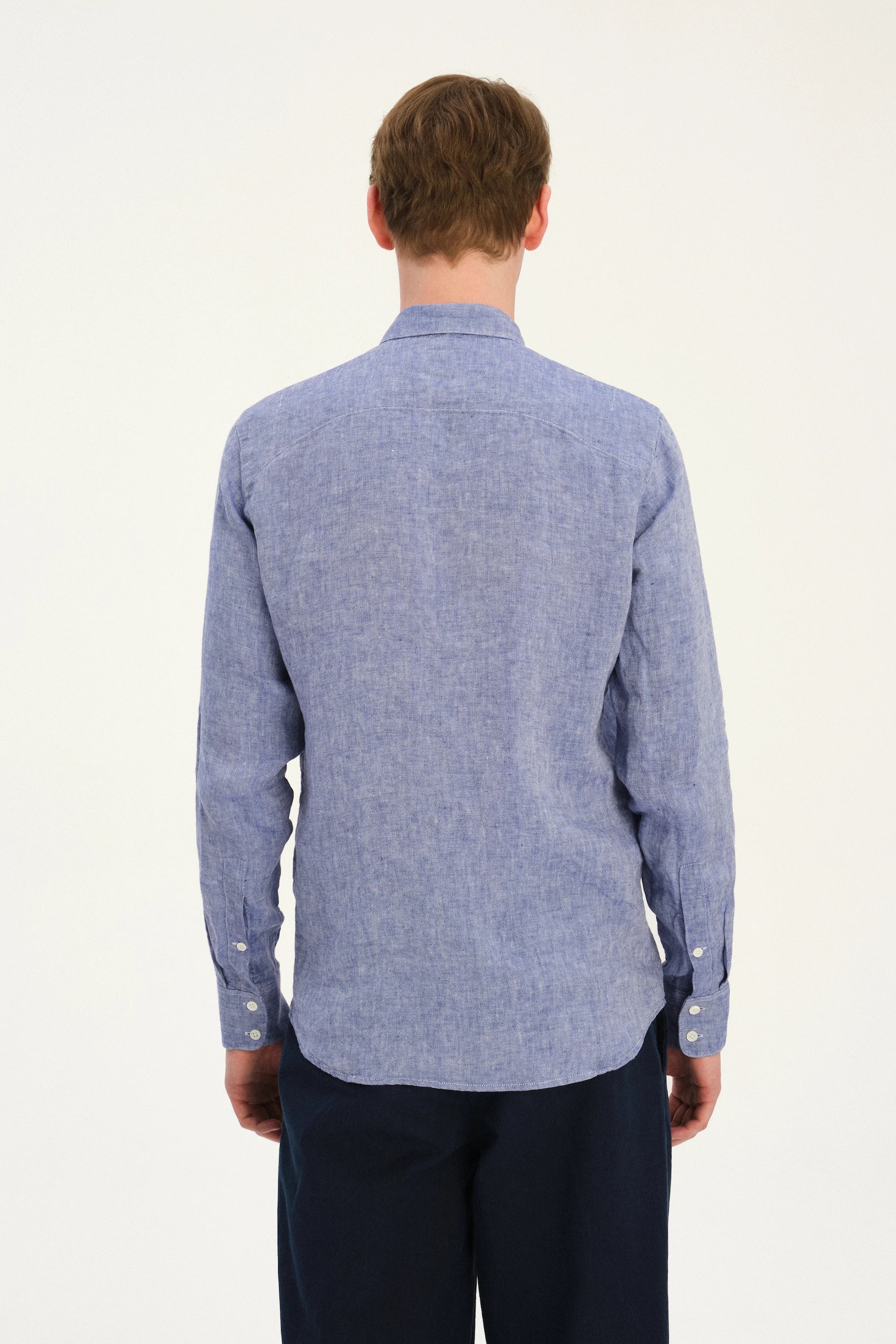 Feel Good Shirt in The Finest Deep Blue Chunky Italian Linen