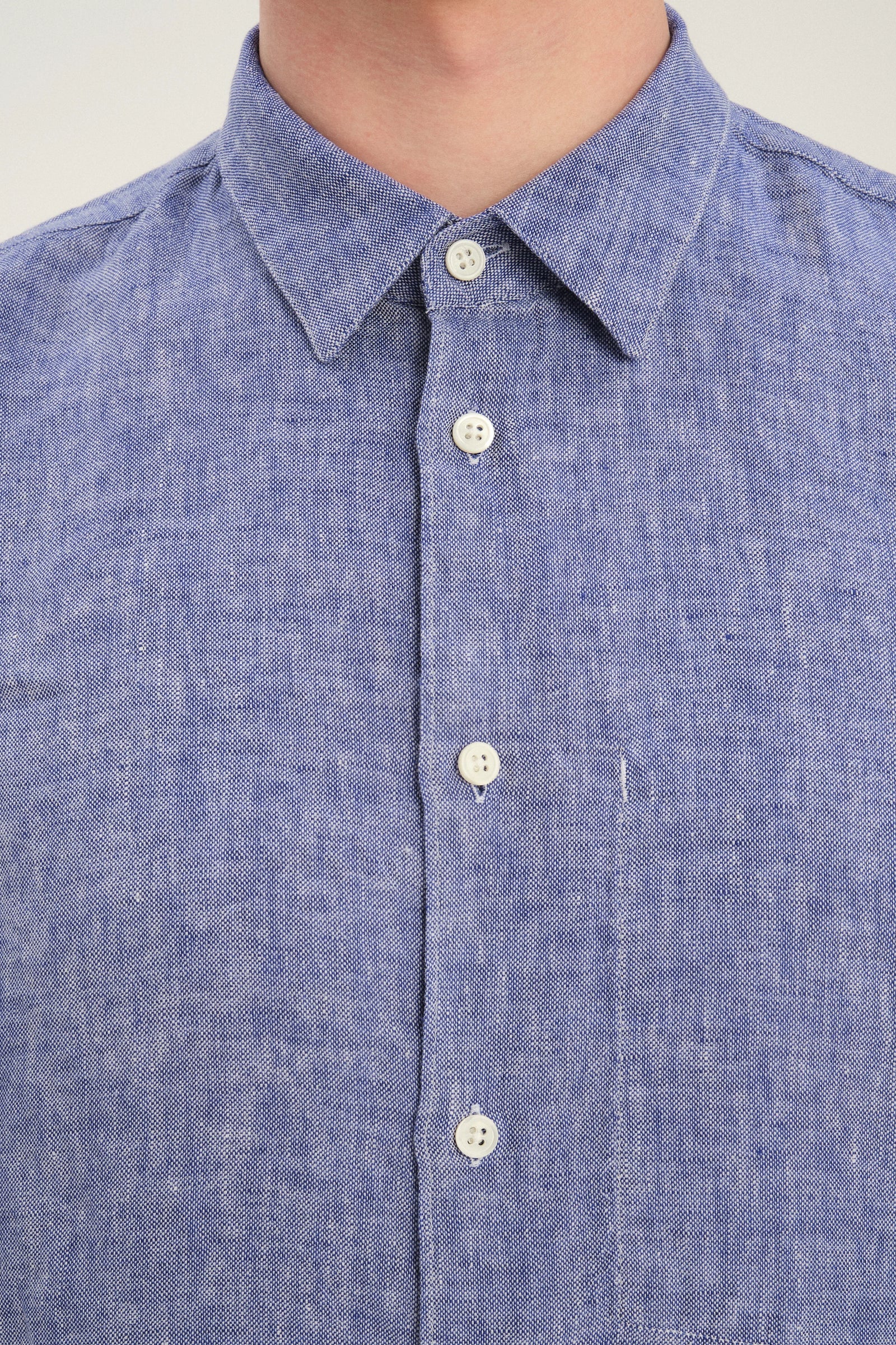 Feel Good Shirt in The Finest Deep Blue Chunky Italian Linen