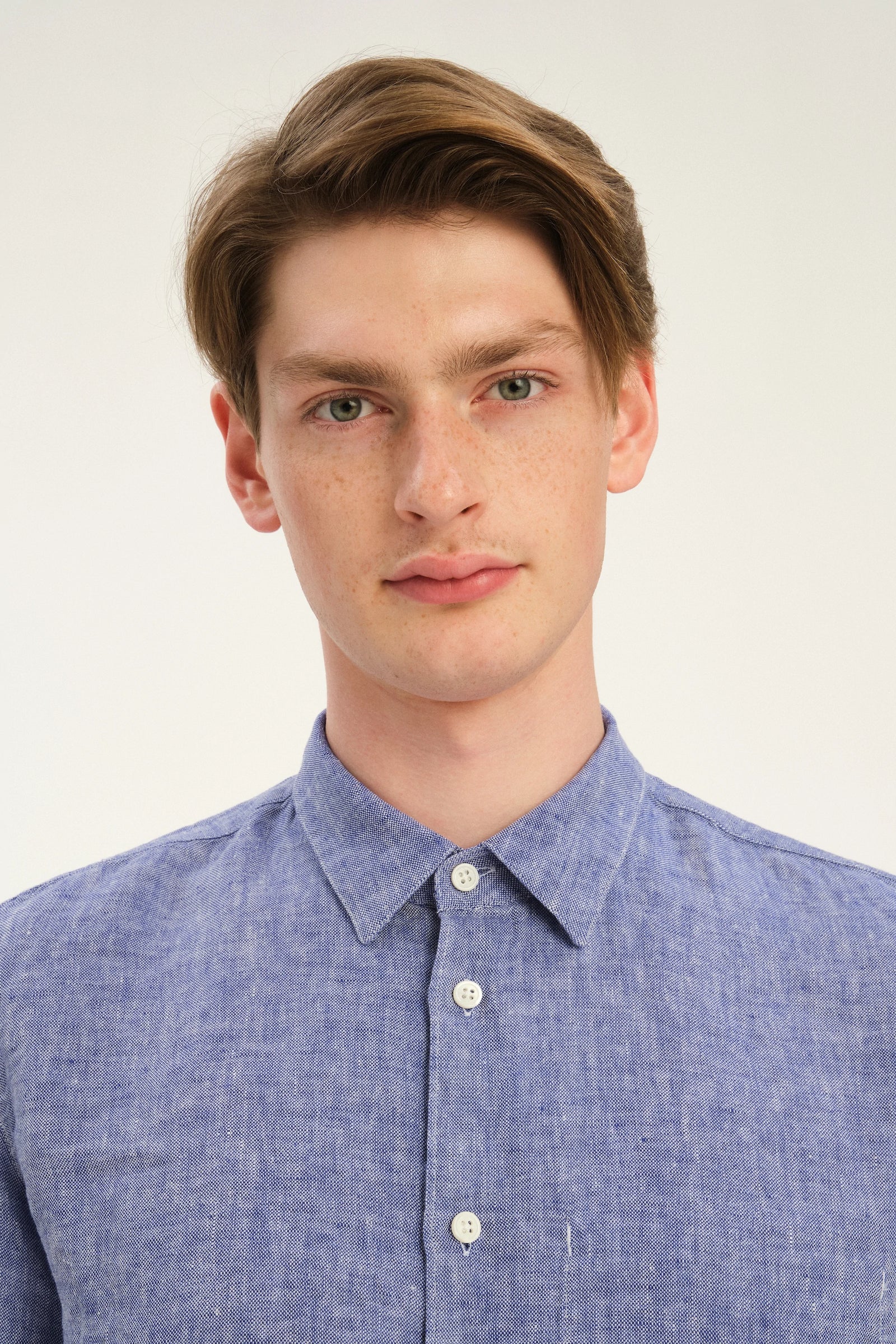 Feel Good Shirt in The Finest Deep Blue Chunky Italian Linen