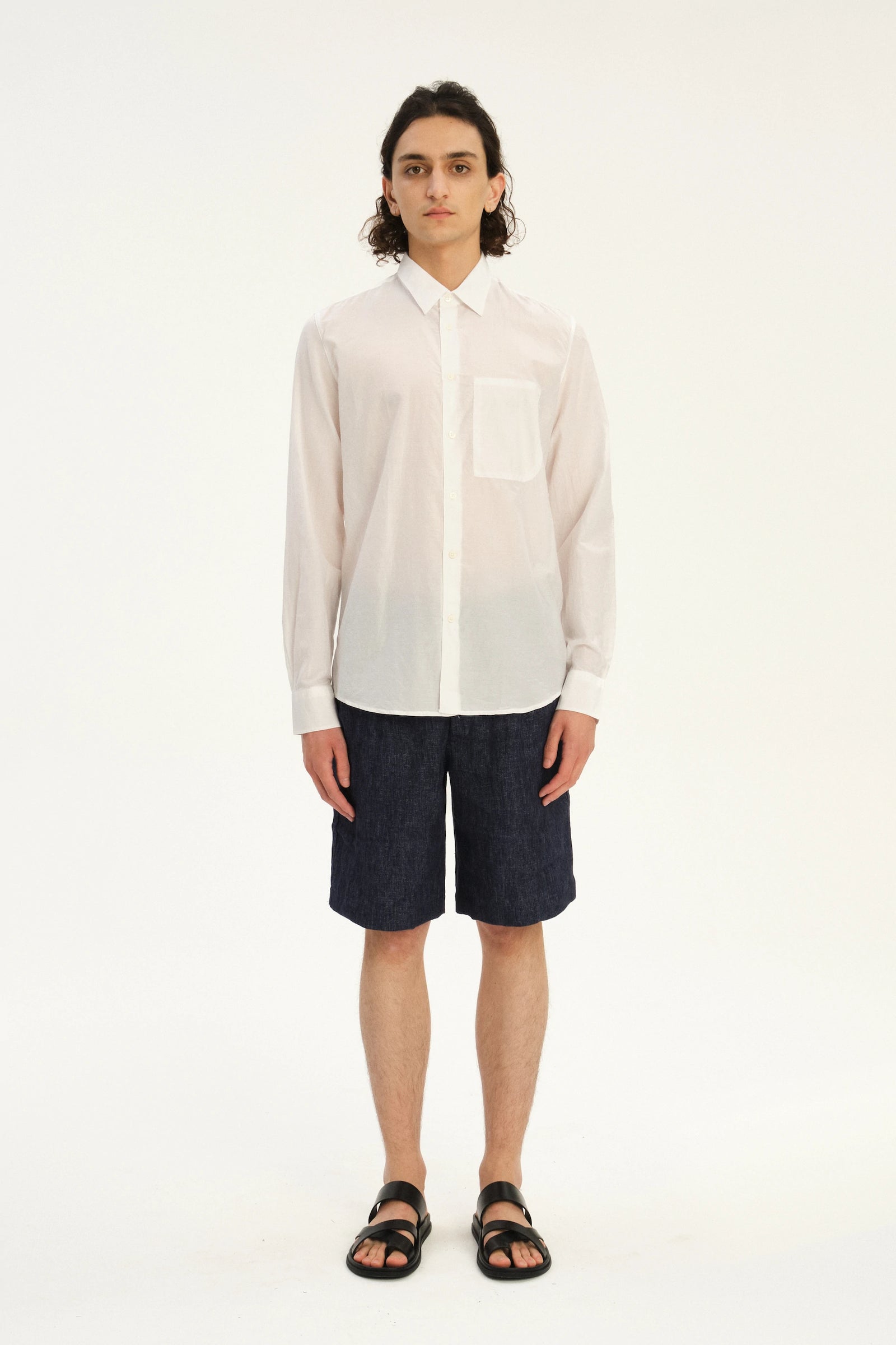 Feel Good Shirt in a Smooth White Airy Italian Silk and Cotton