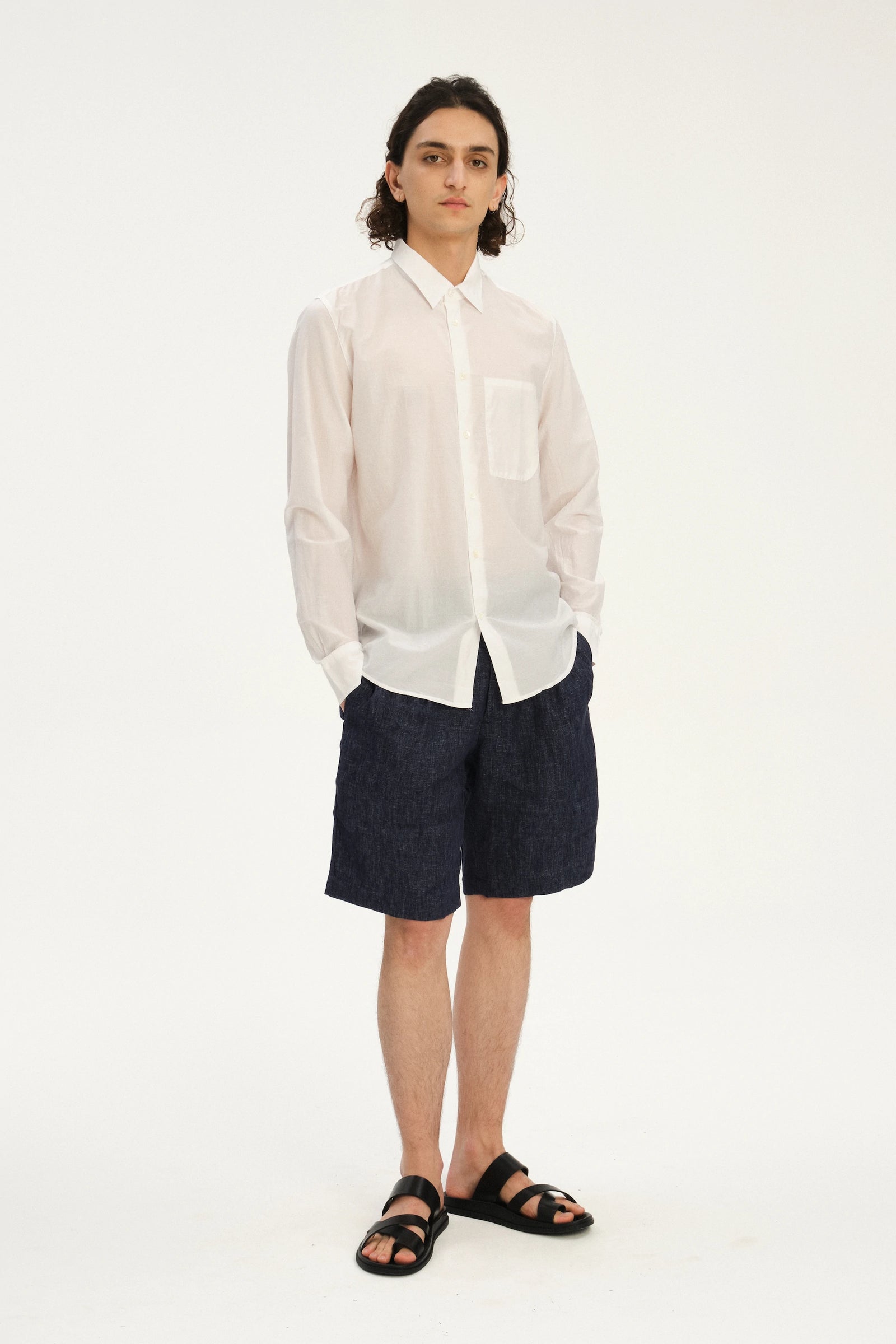 Feel Good Shirt in a Smooth White Airy Italian Silk and Cotton