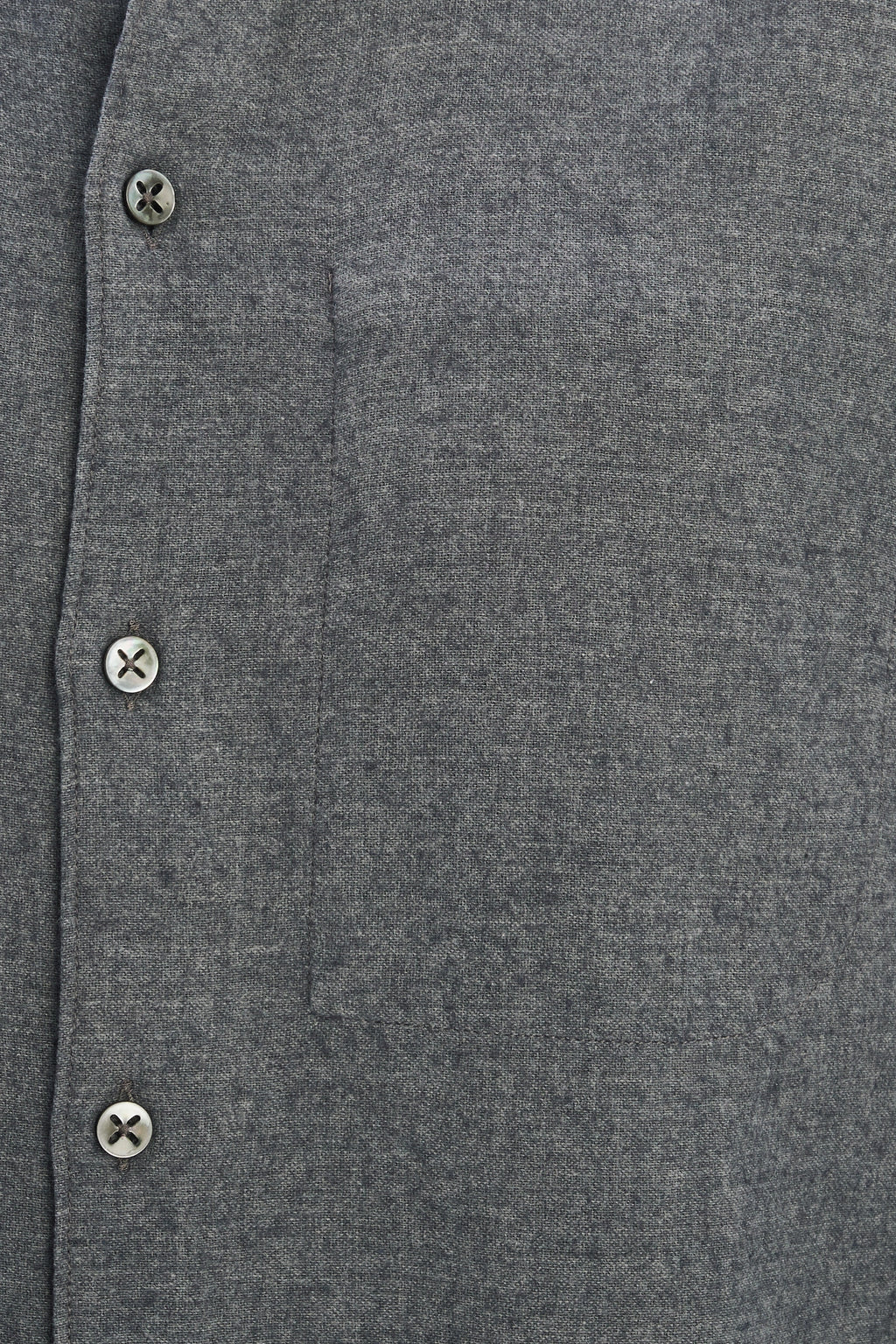 Feel Good Shirt in a Fine Melange Soft Grey Italian Cotton and Virgin Wool