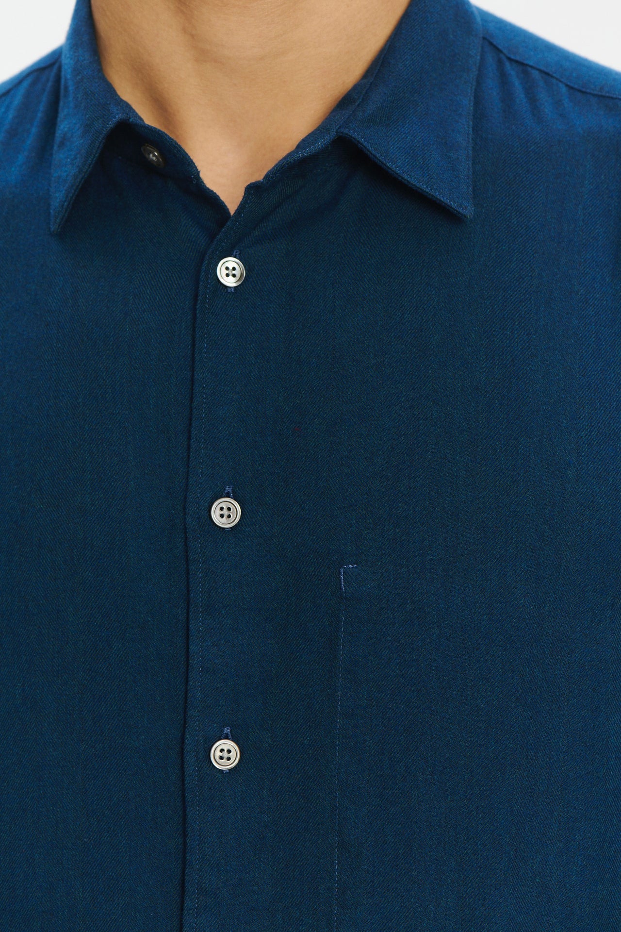 Feel Good Shirt in a Petrol Blue Uniquely Soft Italian Lyocell and Cotton Flannel